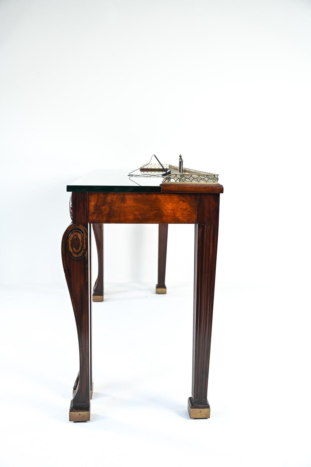 Early 20th Century, Mahogany & Brass Bank Table For Sale 5