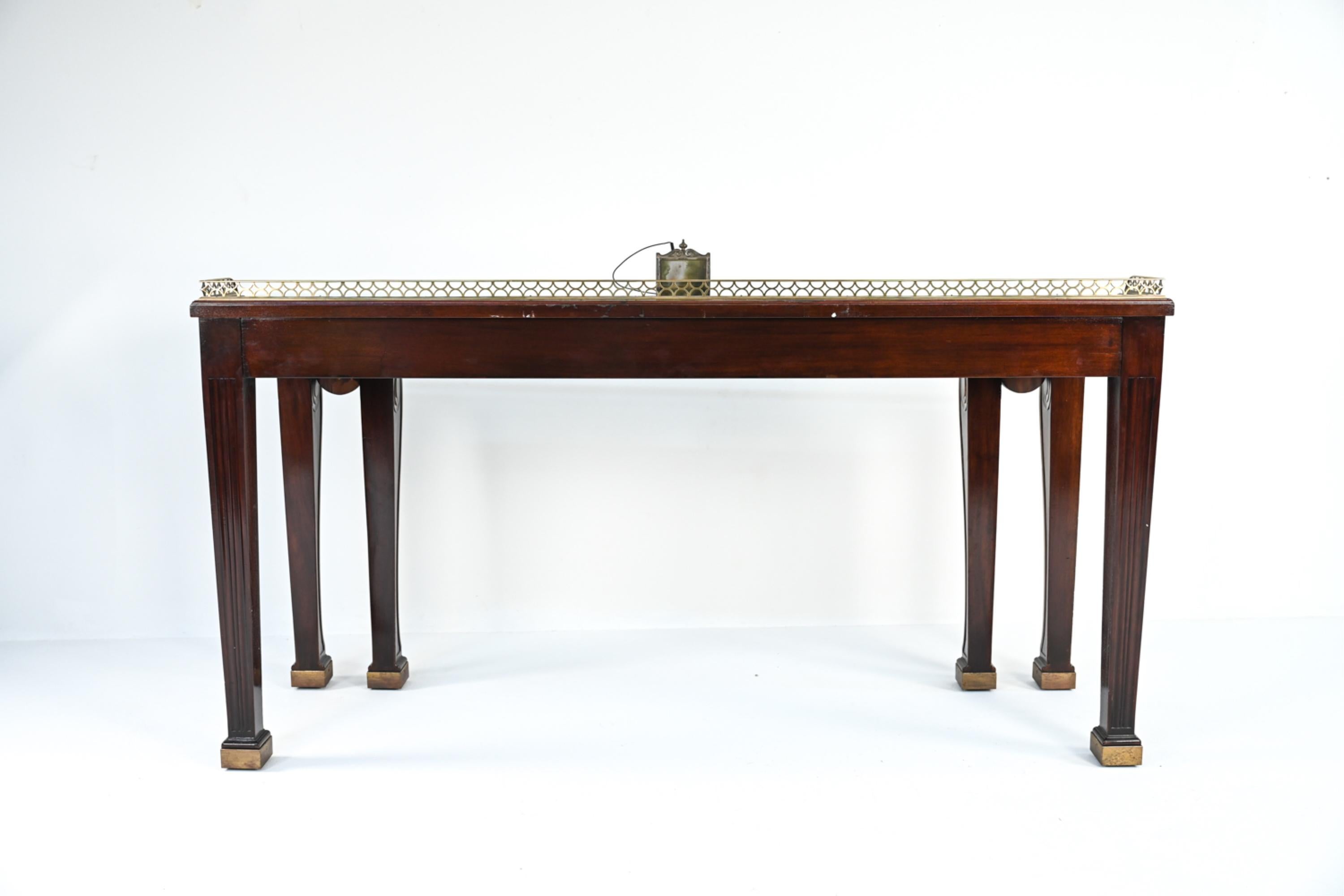 Early 20th Century, Mahogany & Brass Bank Table For Sale 6
