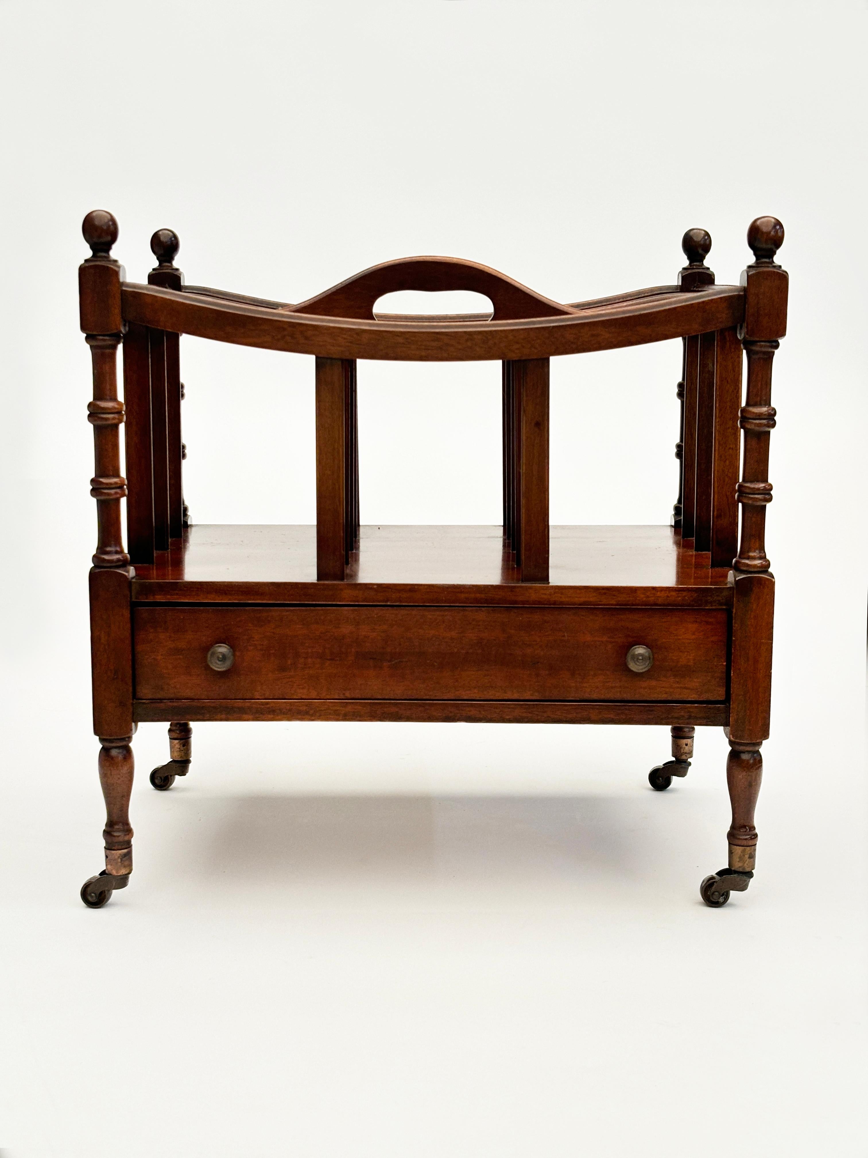 Early 20th c. Mahogany English Regency Canterbury Magazine Rack with ...