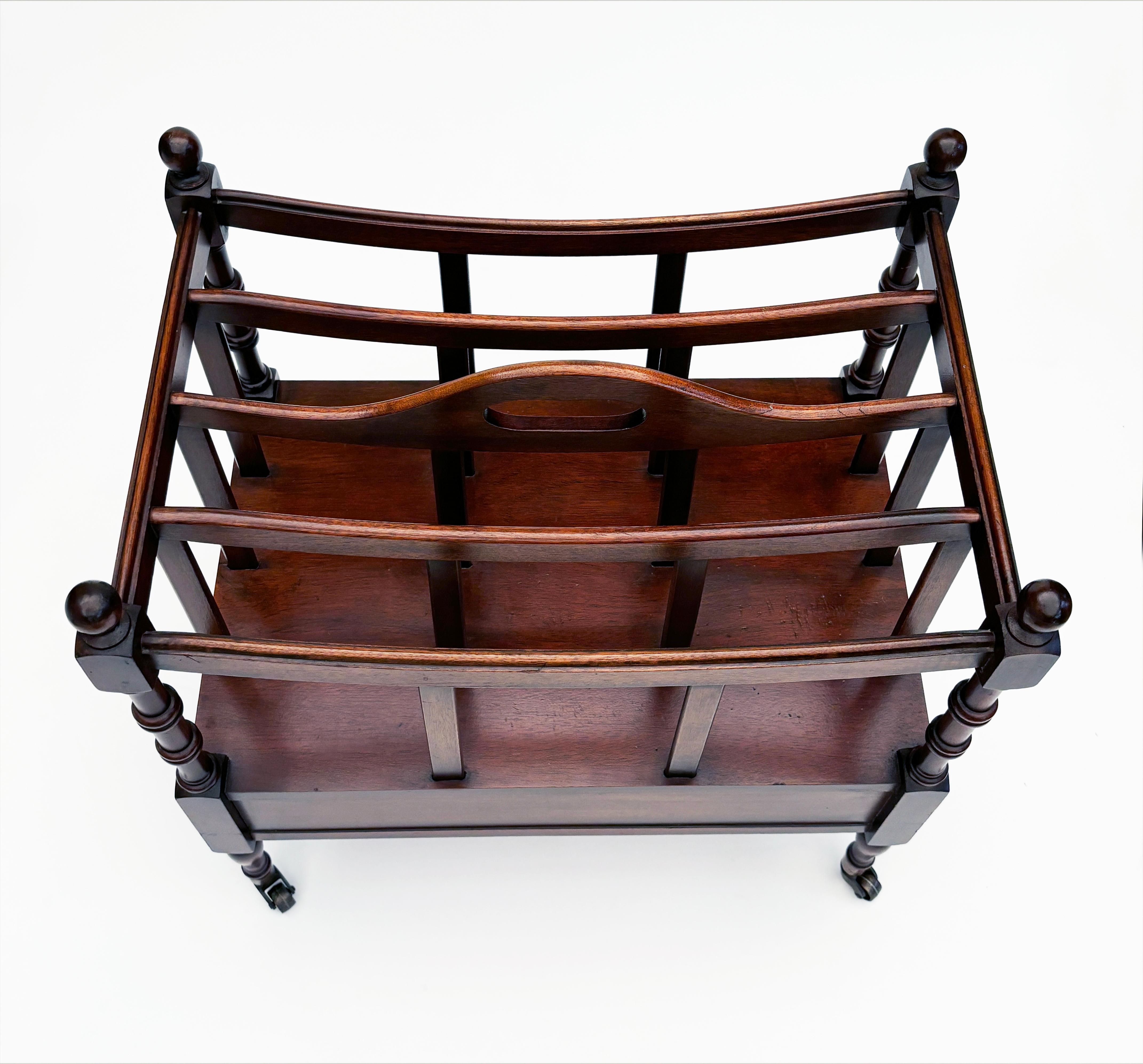 Early 20th c. Mahogany English Regency Canterbury Magazine Rack with ...