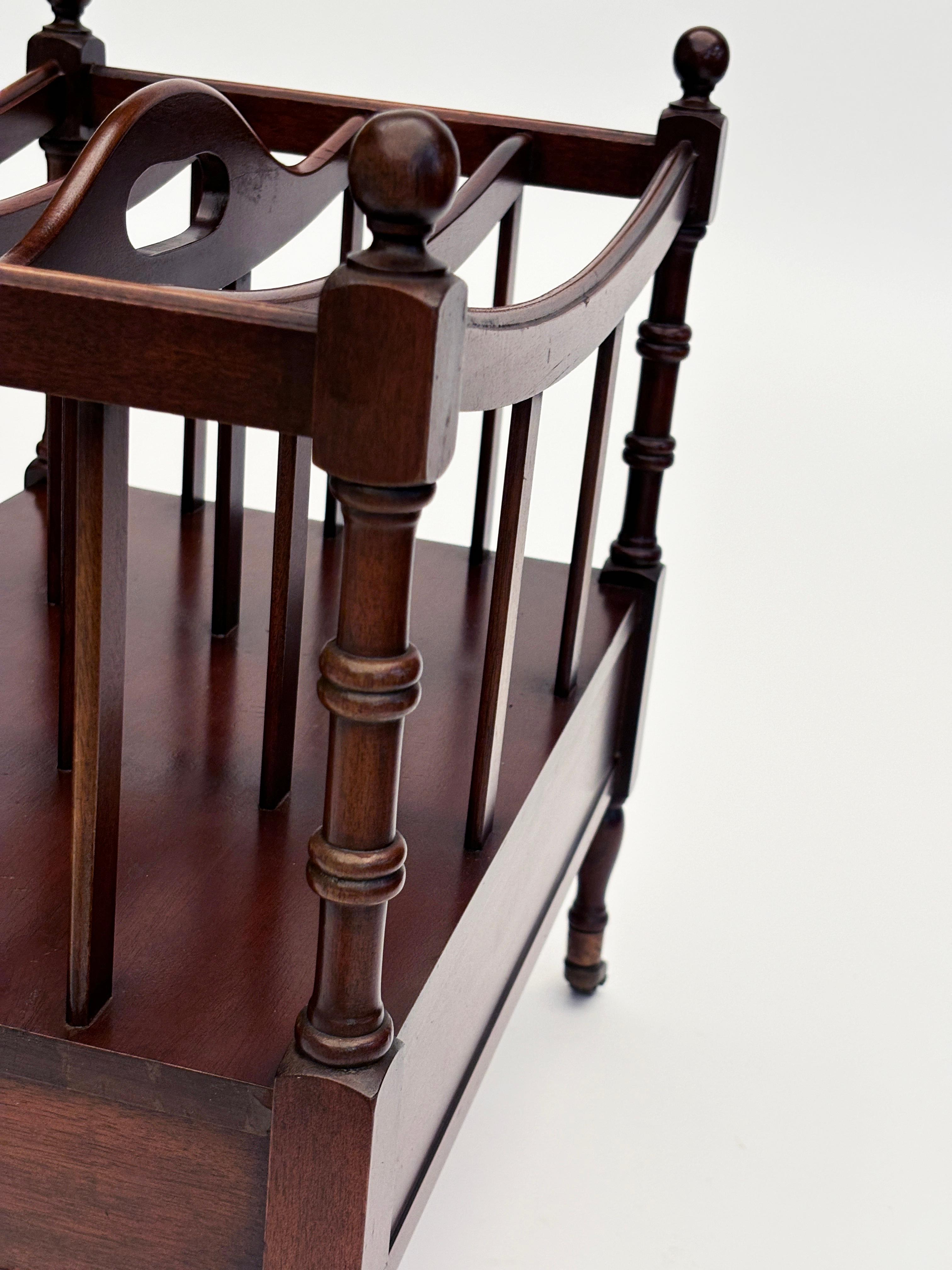 Early 20th c. Mahogany English Regency Canterbury Magazine Rack with ...