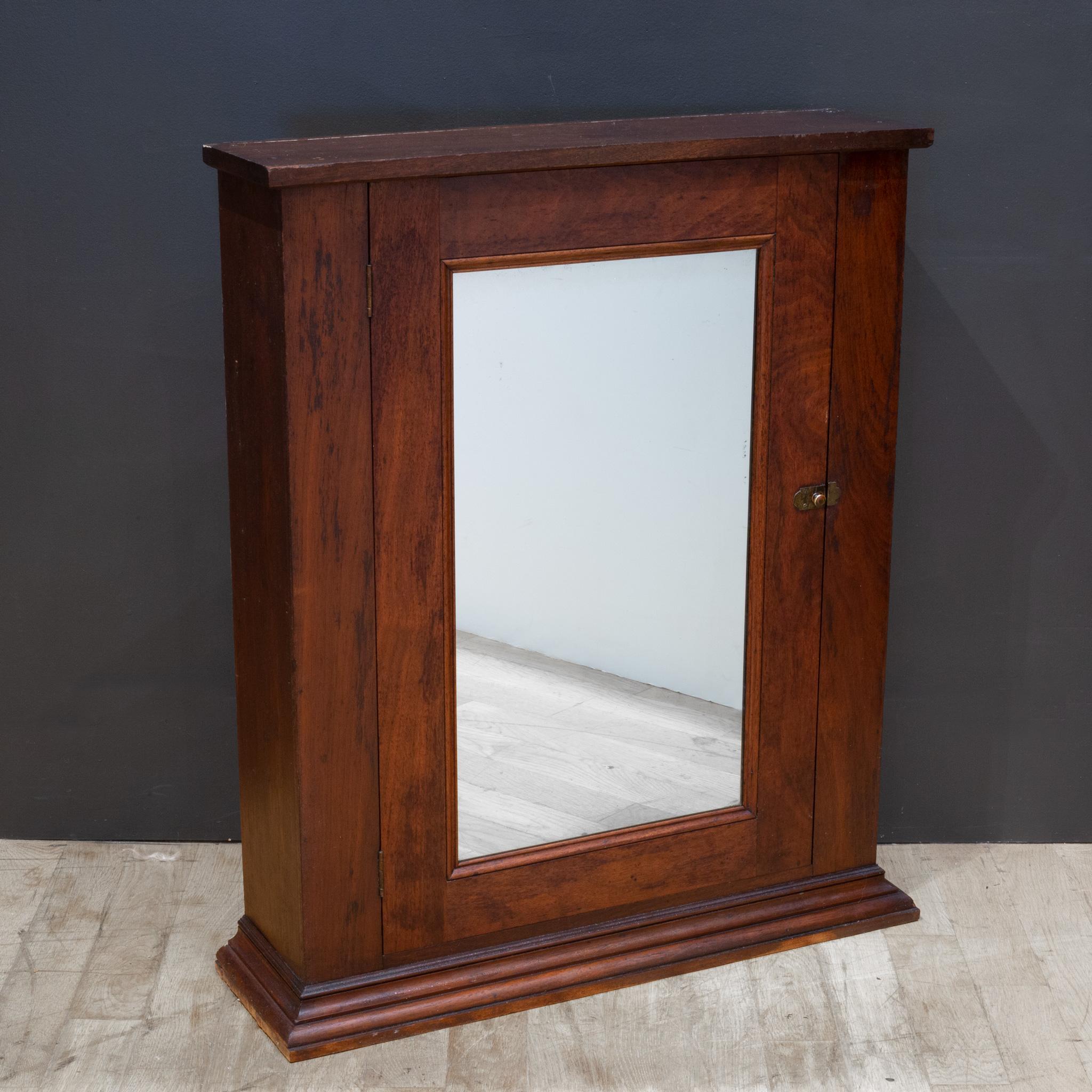Industrial Early 20th c. Mahogany Wall Cabinet c.1920-1940 For Sale
