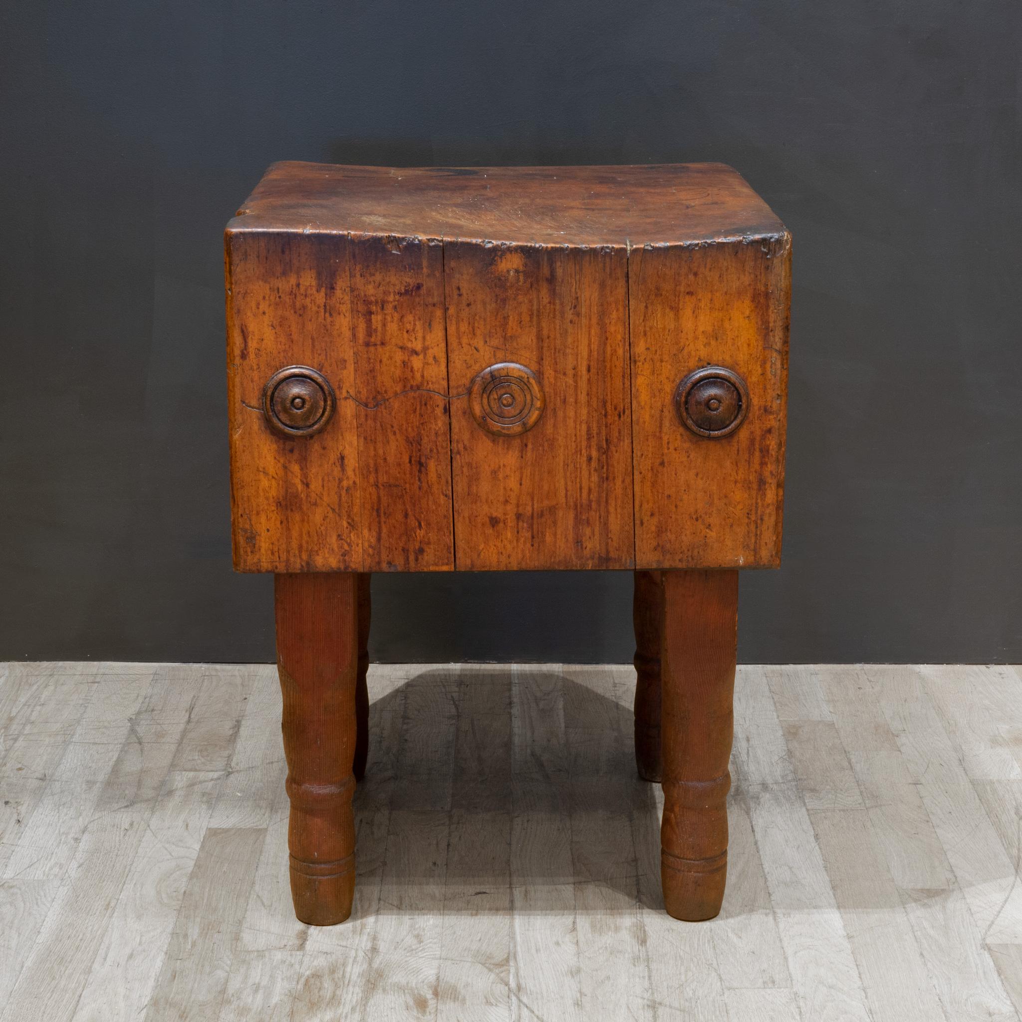 Wood Early 20th c. Maple Block Co. Butcher Block c.1930 For Sale