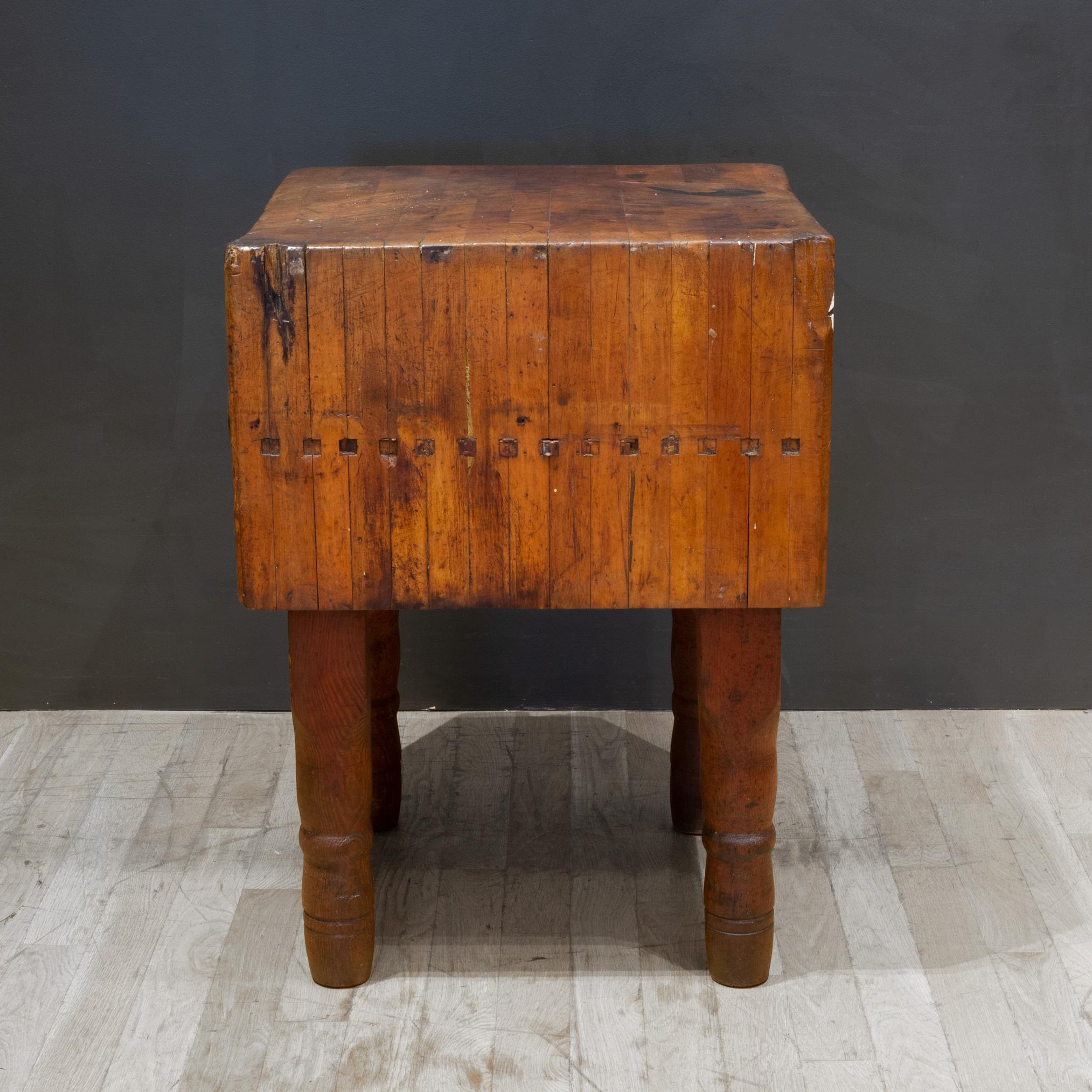 Industrial Early 20th c. Maple Block Co. Butcher Block c.1930 For Sale