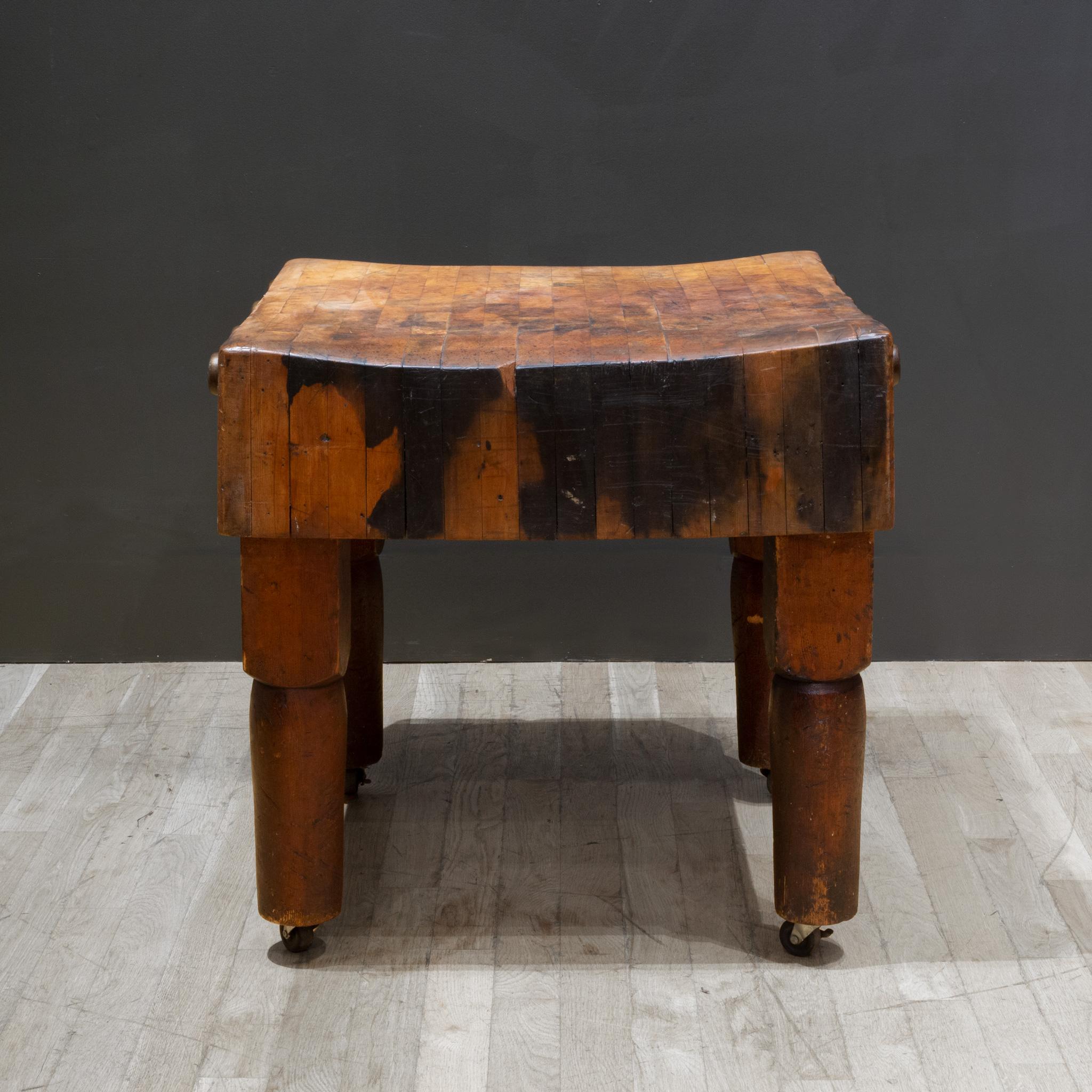 American Early 20th c. Maple Block Co. Butcher Block c.1930 For Sale