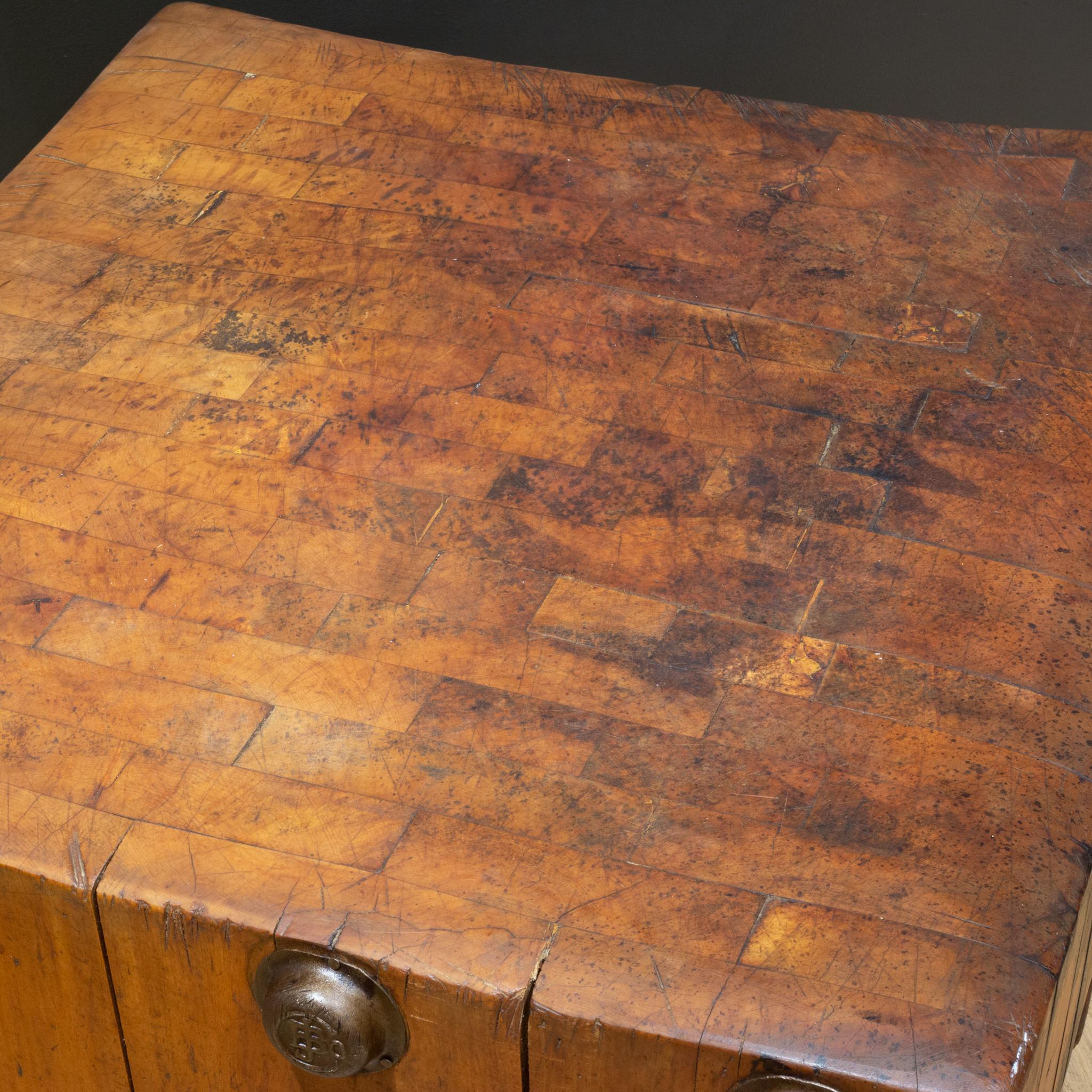 20th Century Early 20th c. Maple Block Co. Butcher Block c.1930 For Sale