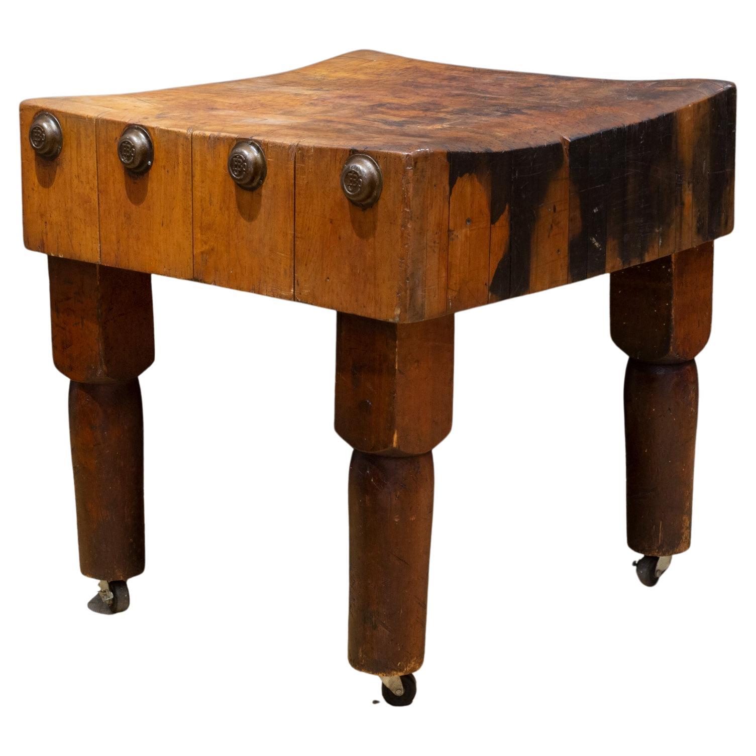 Early 20th c. Maple Block Co. Butcher Block c.1930 For Sale