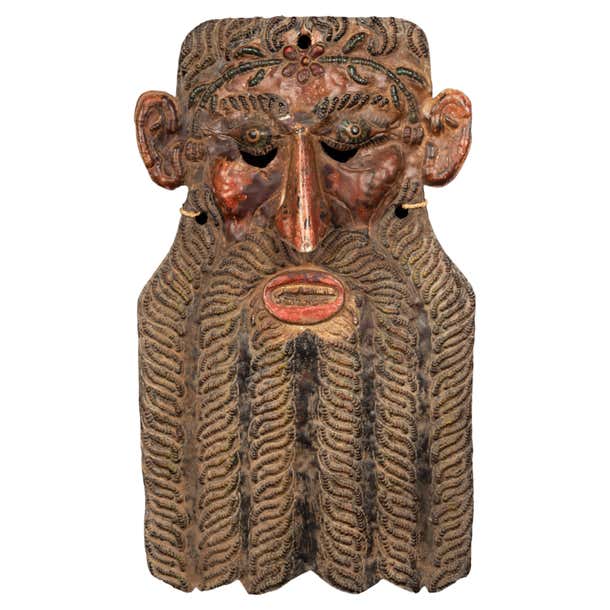 Capper Mask Early 20th C. Mexican Guerrero Copper Mask For Sale at 1stDibs