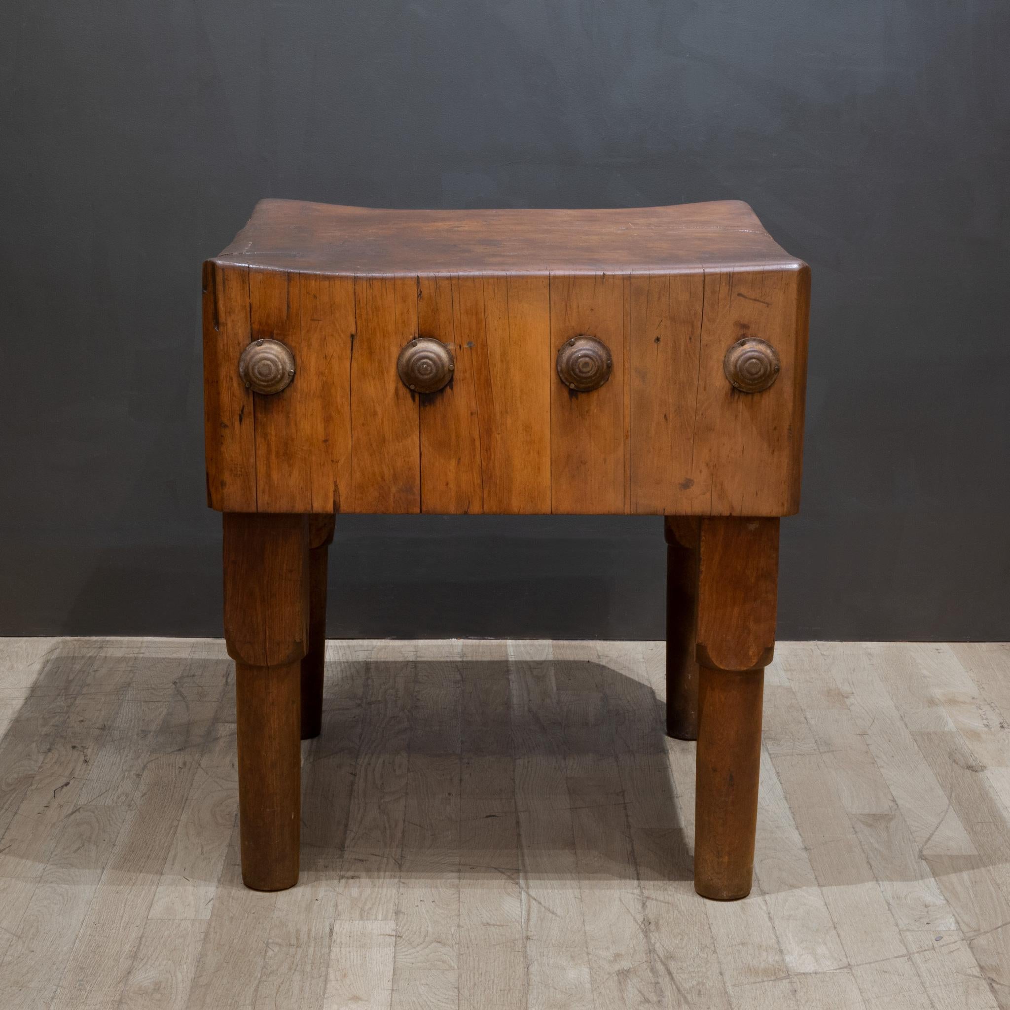 Early 20th C. Michigan Maple Block Co. Butcher Block, circa 1930 In Good Condition In San Francisco, CA