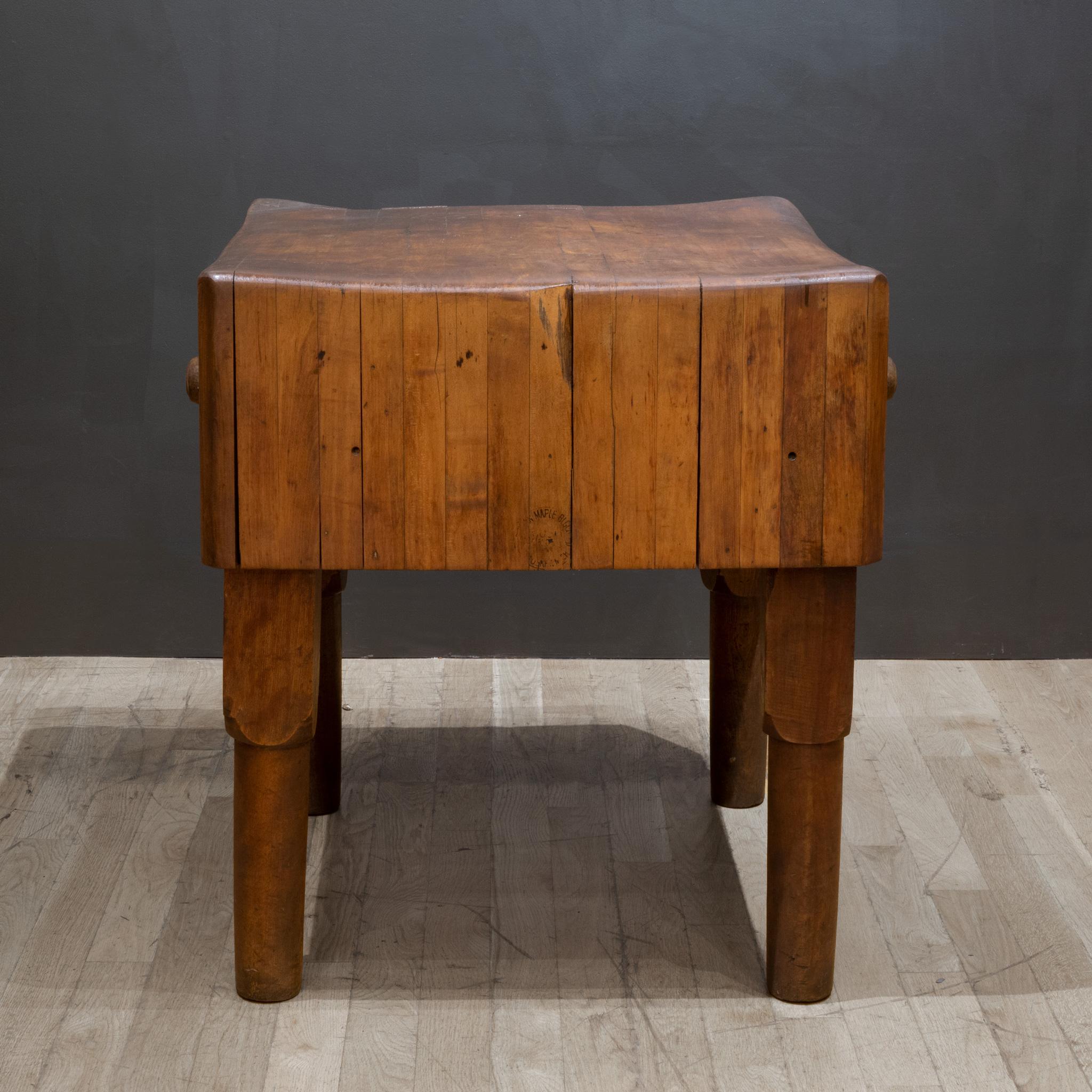 20th Century Early 20th C. Michigan Maple Block Co. Butcher Block, circa 1930