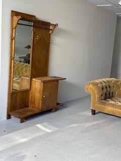 Early 20th c. Mirrored Hall Tree Coat Rack Art Deco Secessionist