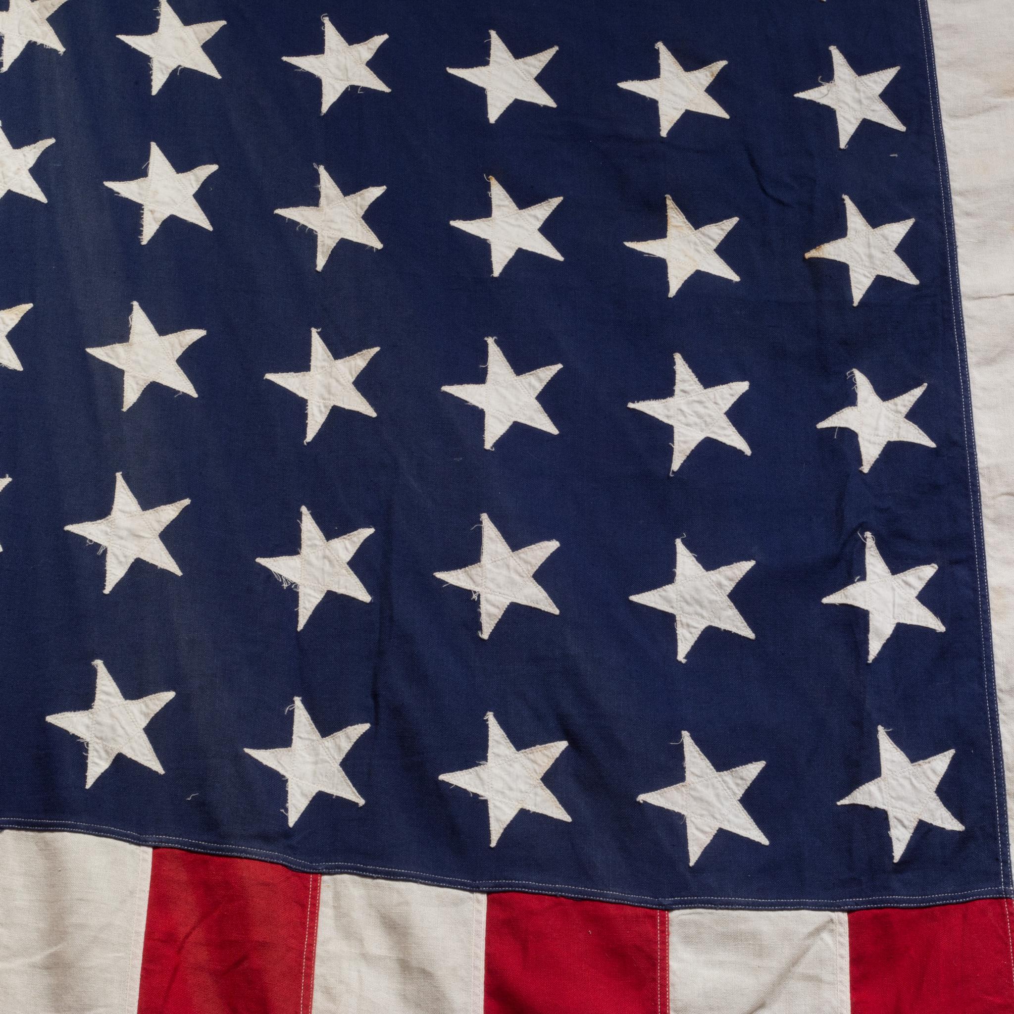 Industrial Early 20th C. Monumental American Flag with 48 Stars, c.1940-1950 For Sale
