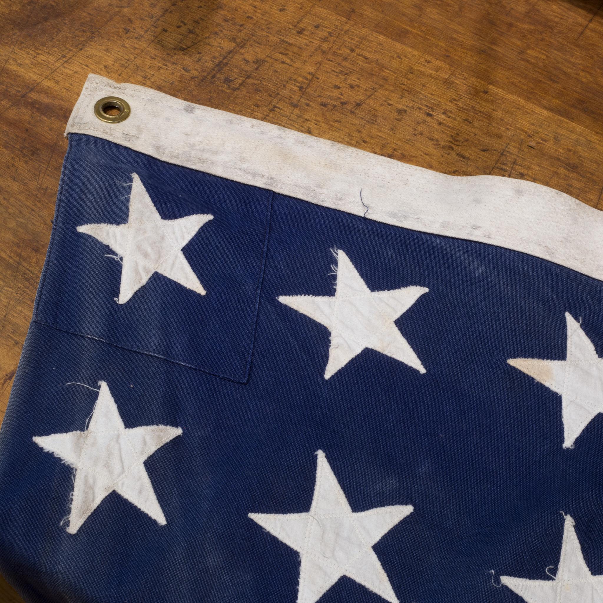 Early 20th C. Monumental American Flag with 48 Stars, c.1940-1950 In Good Condition For Sale In San Francisco, CA