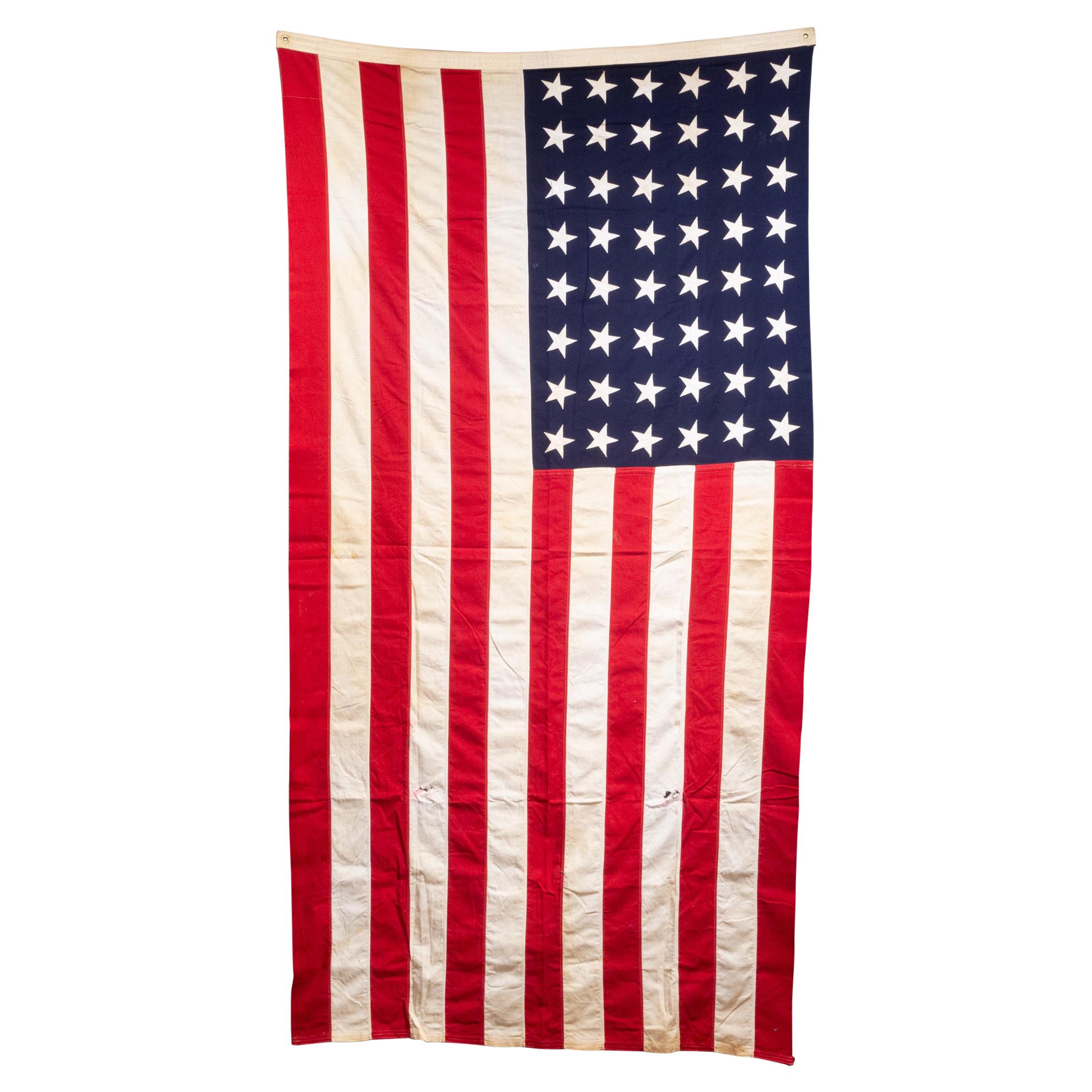 Early 20th C. Monumental American Flag with 48 Stars, c.1940-1950