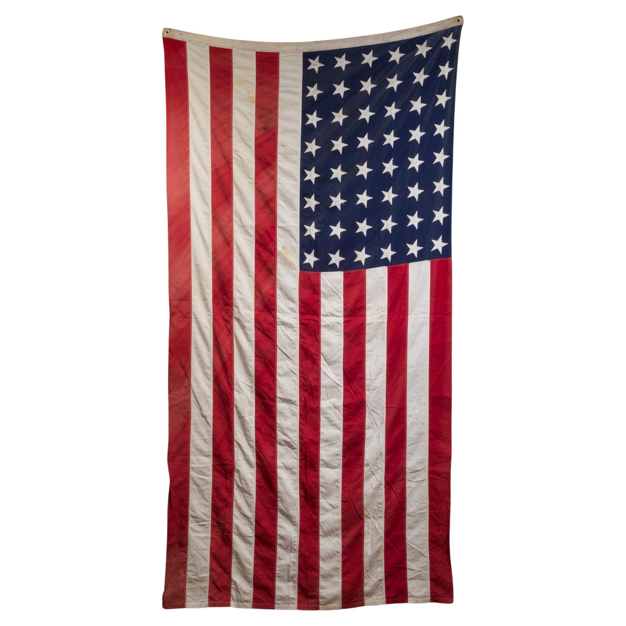 Monumentale amerikanische Flagge des frühen 20. Jahrhunderts mit 48 Sternen, ca. 1940-1950