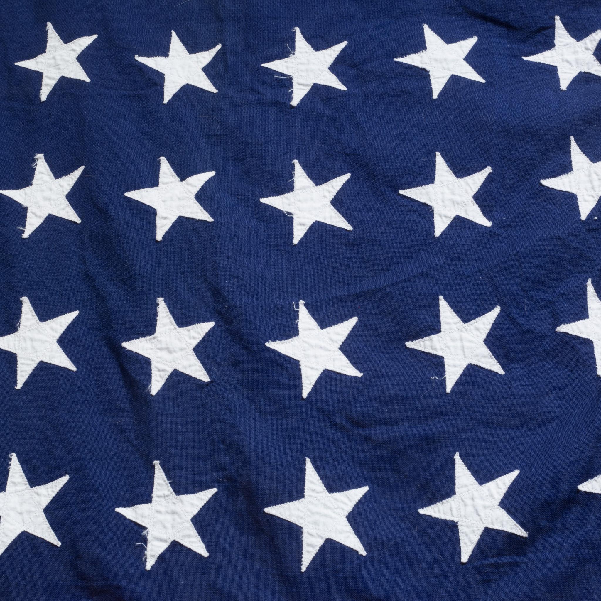 Industrial Early 20th c. Monumental American Flag with 48 Stars, c.1940-1950 For Sale
