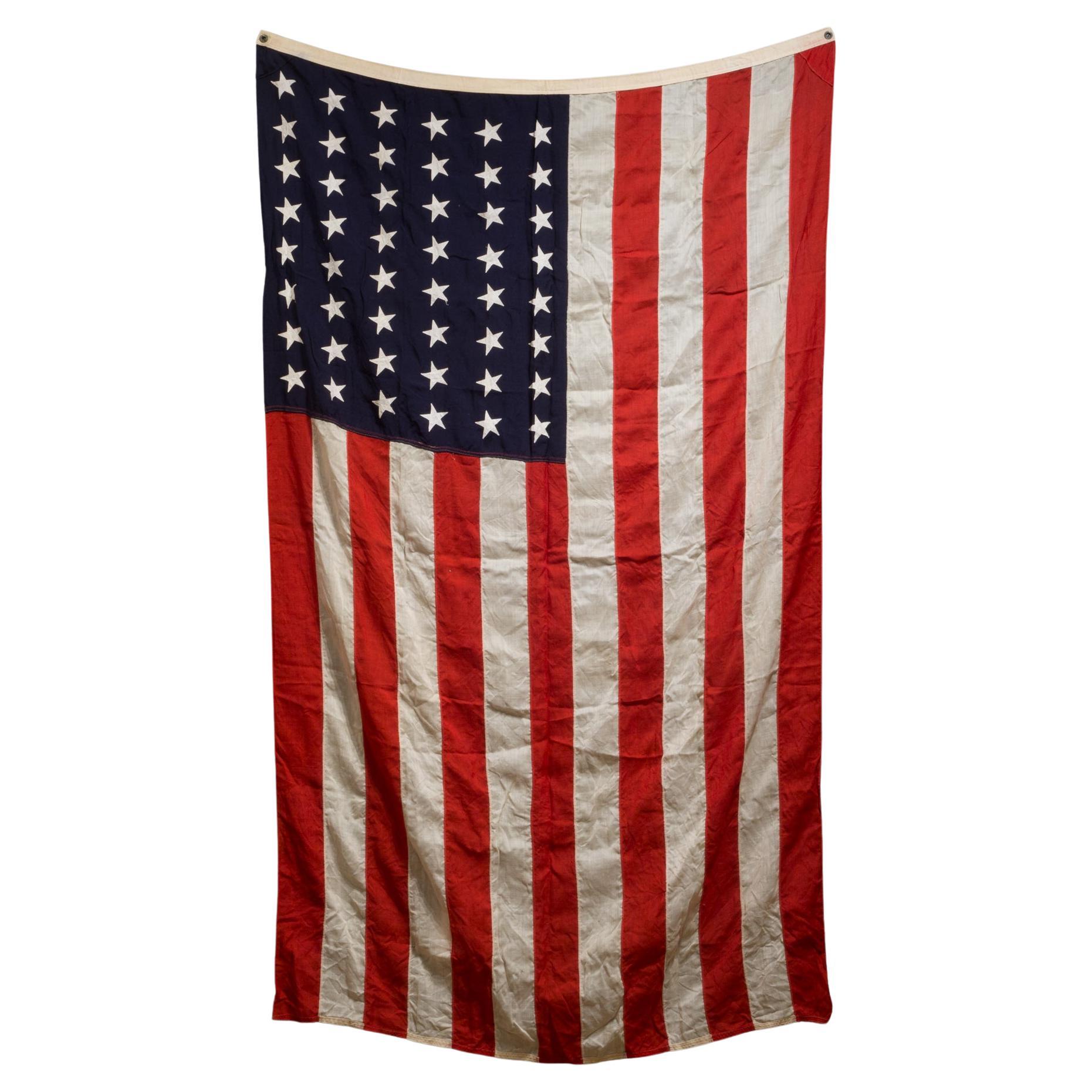Early 20th c. Monumental Wool American Flag with 48 Stars, c.1940-1950