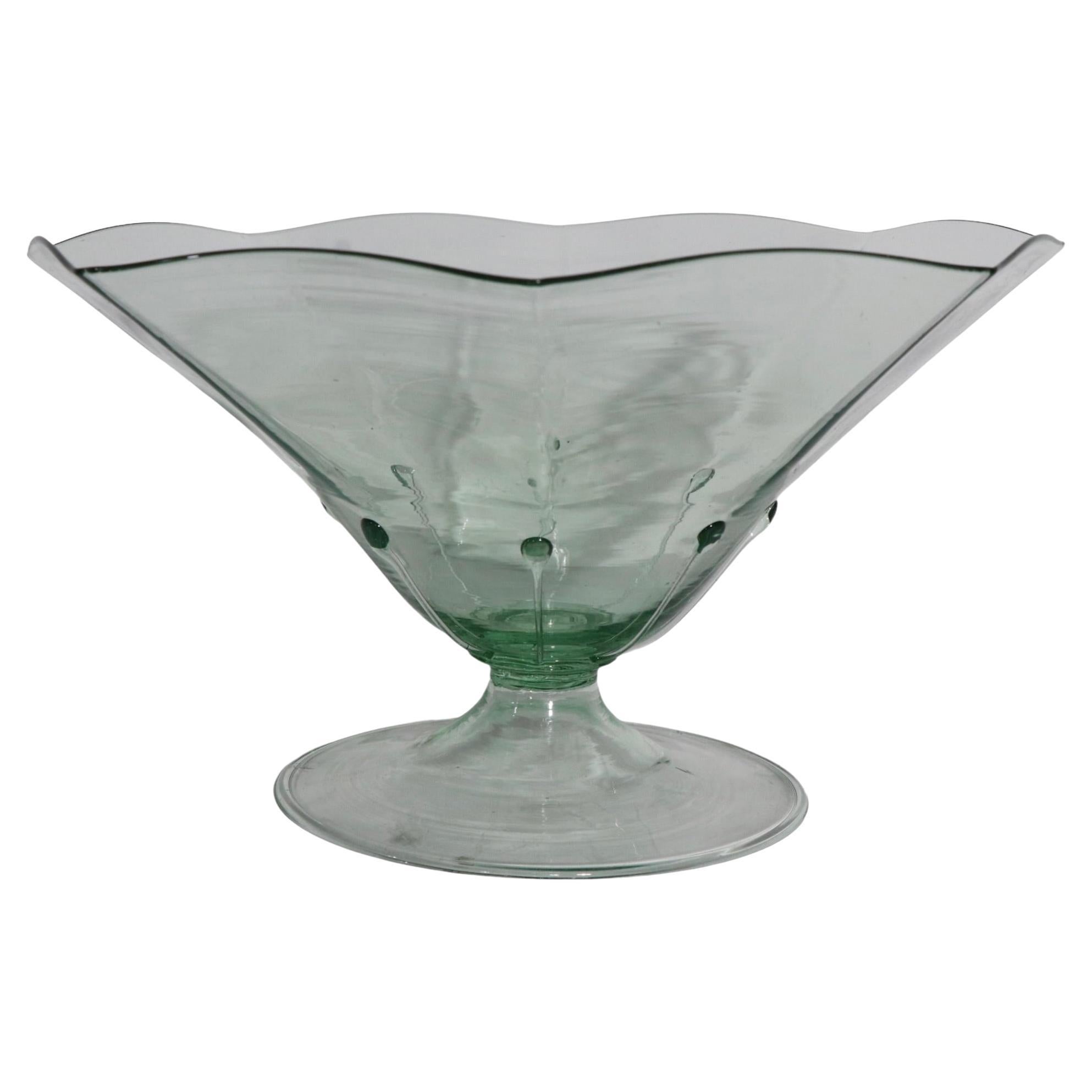 Vintage Glass Compote Pedestal Bowl 4" High, 4" Across