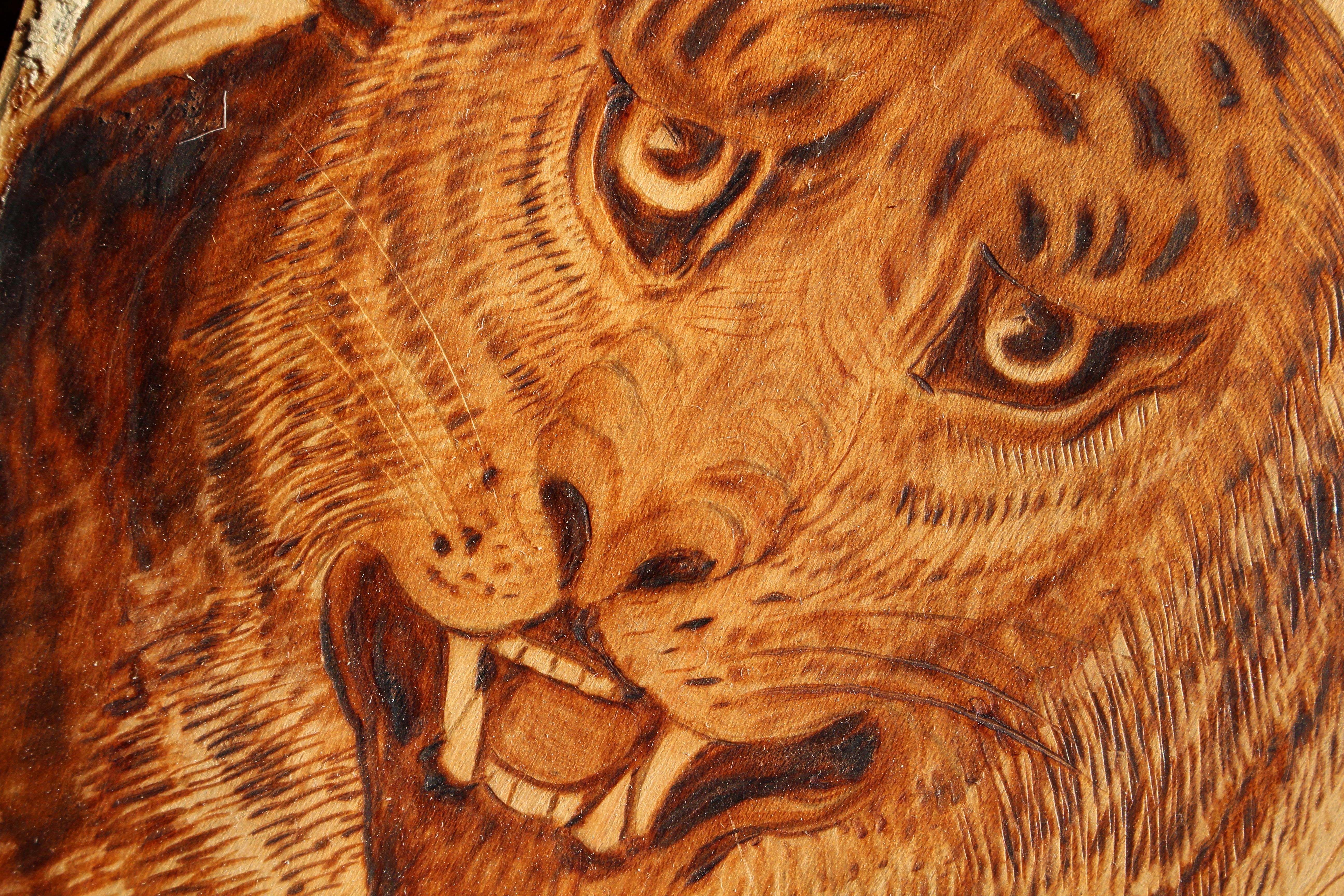 20ième siècle Panneaux de poker naïfs représentant des tigres par Edward Guest Folk Art, début du 20e siècle en vente