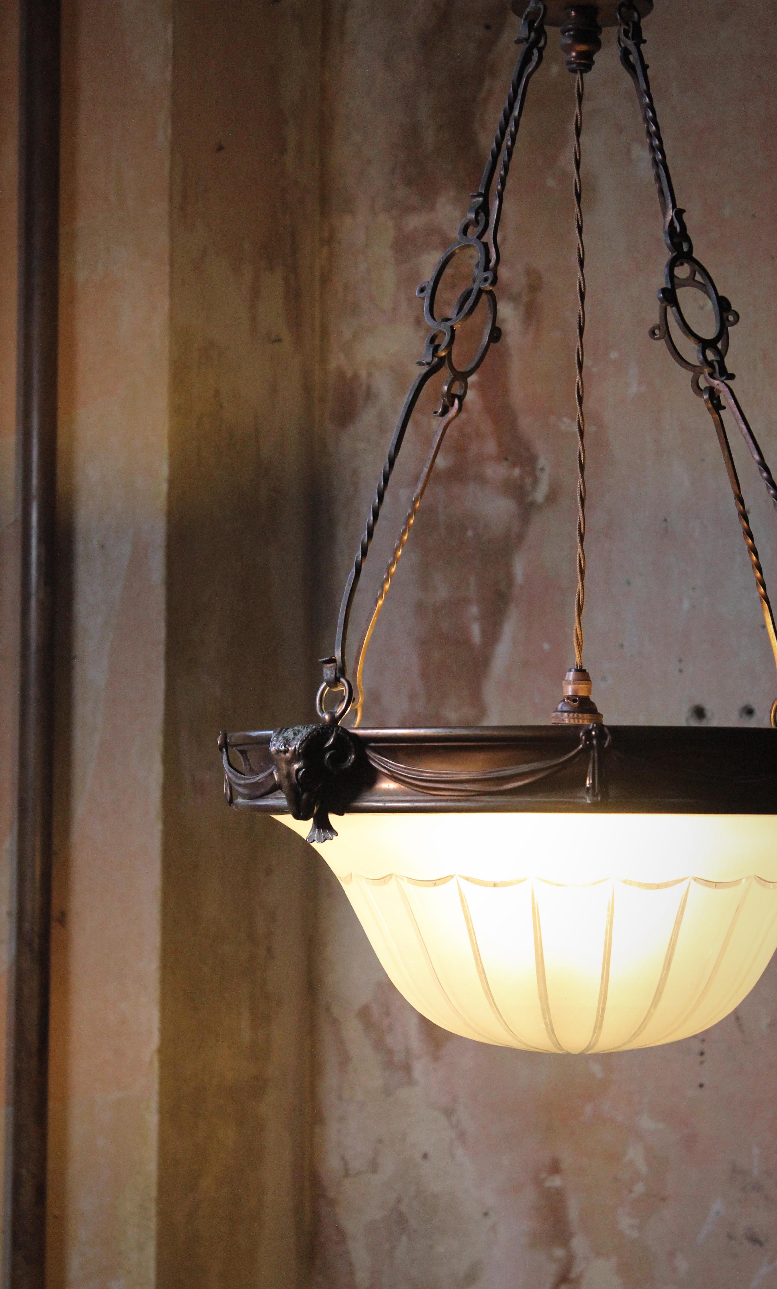 Early 20th C Neo Classical F & C Osler London Large Pendant Light Chandelier  For Sale 6