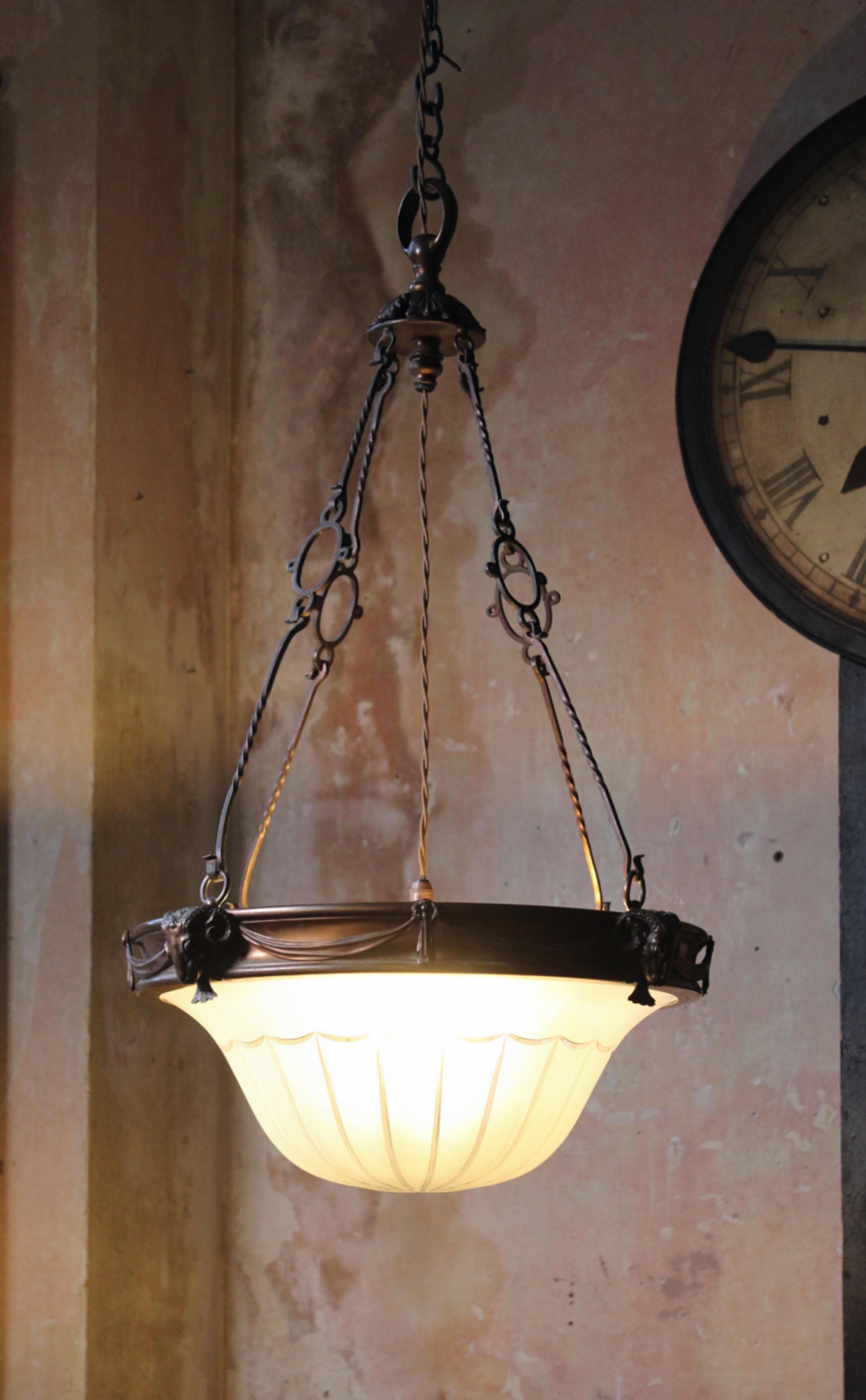 Early 20th C Neo Classical F & C Osler London Large Pendant Light Chandelier  For Sale 7