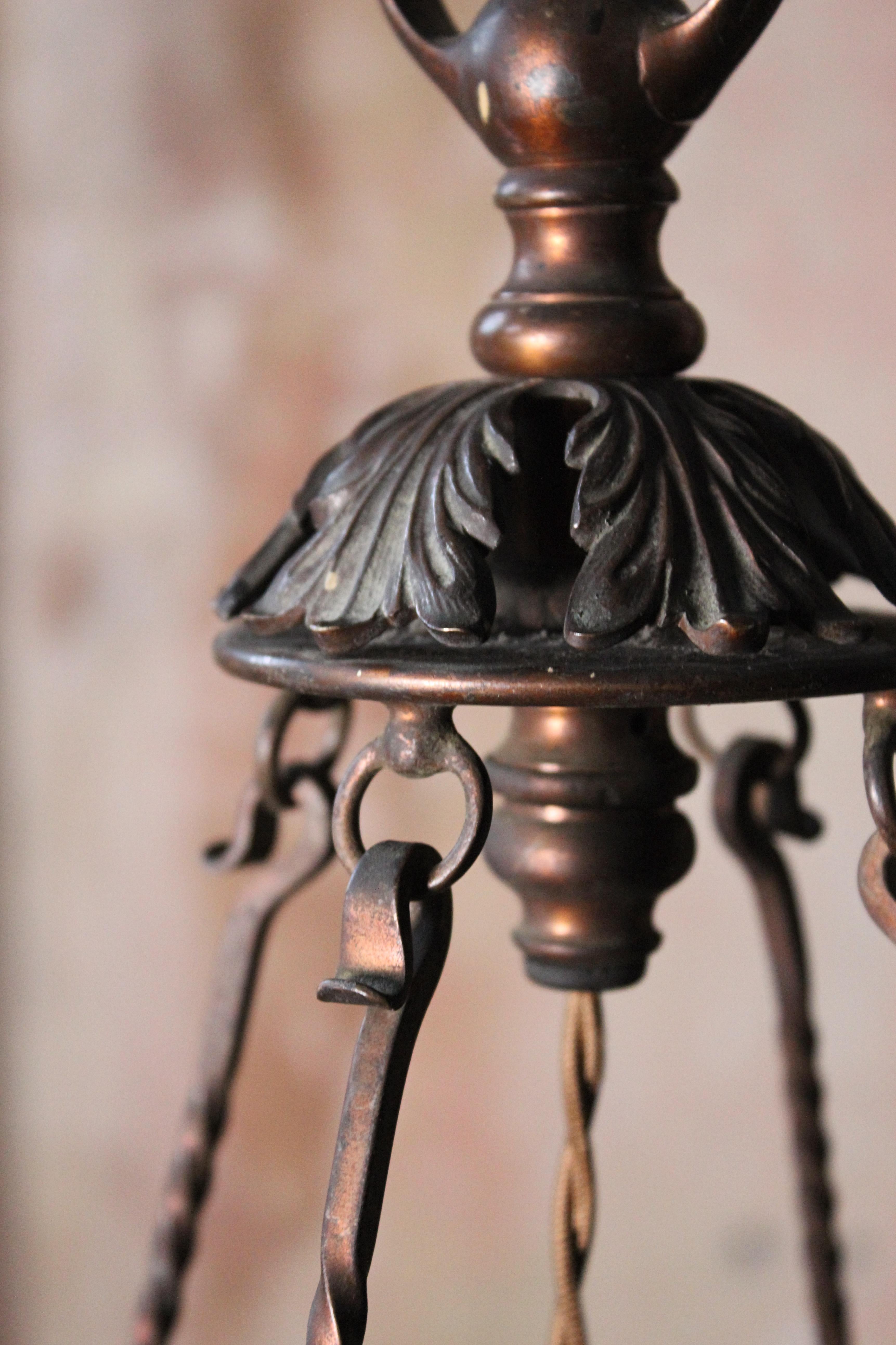 Bronze Early 20th C Neo Classical F & C Osler London Large Pendant Light Chandelier  For Sale
