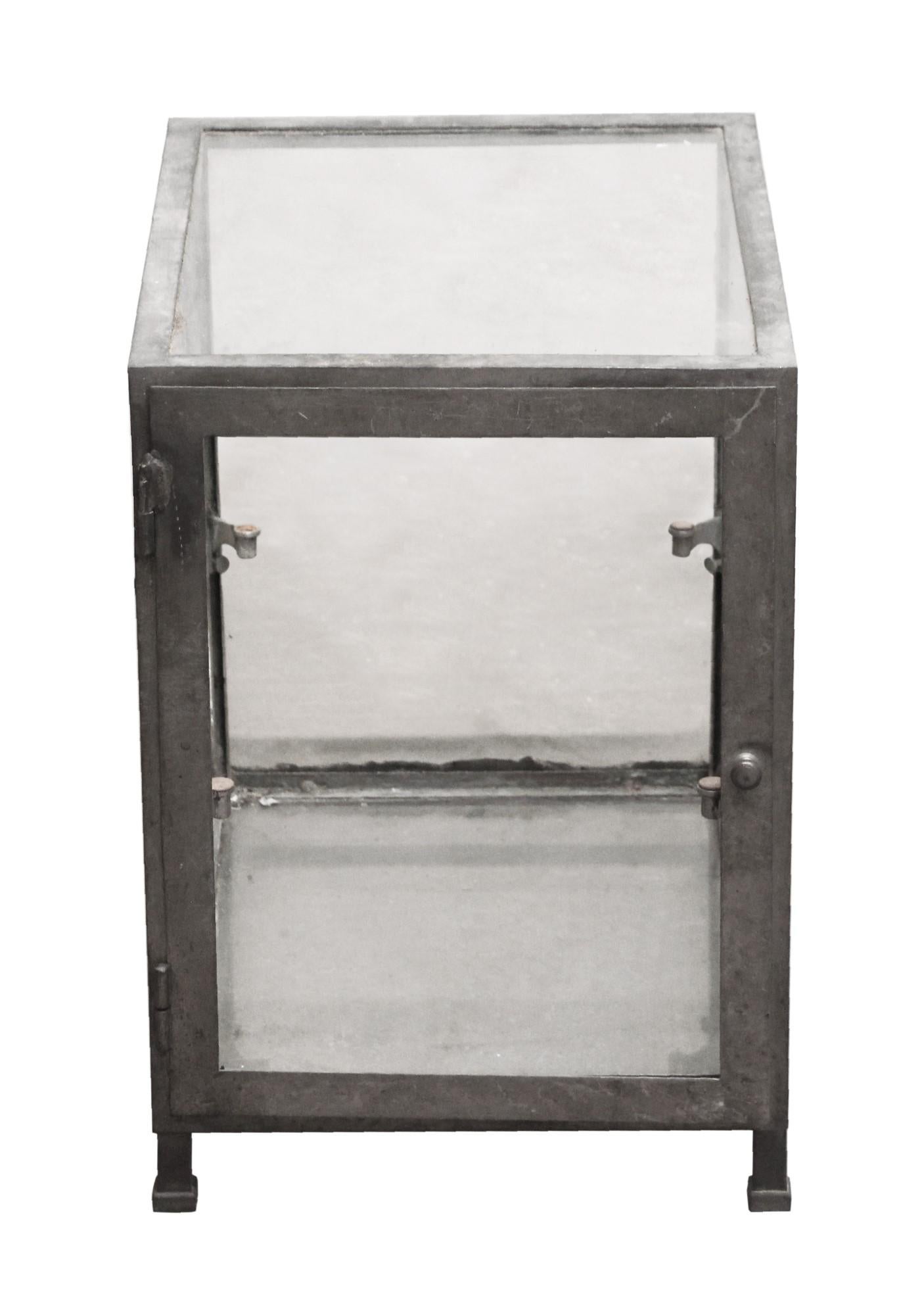 Early 20th C. Nickel Over Brass Counter Top Display Case from France In Good Condition In New York, NY