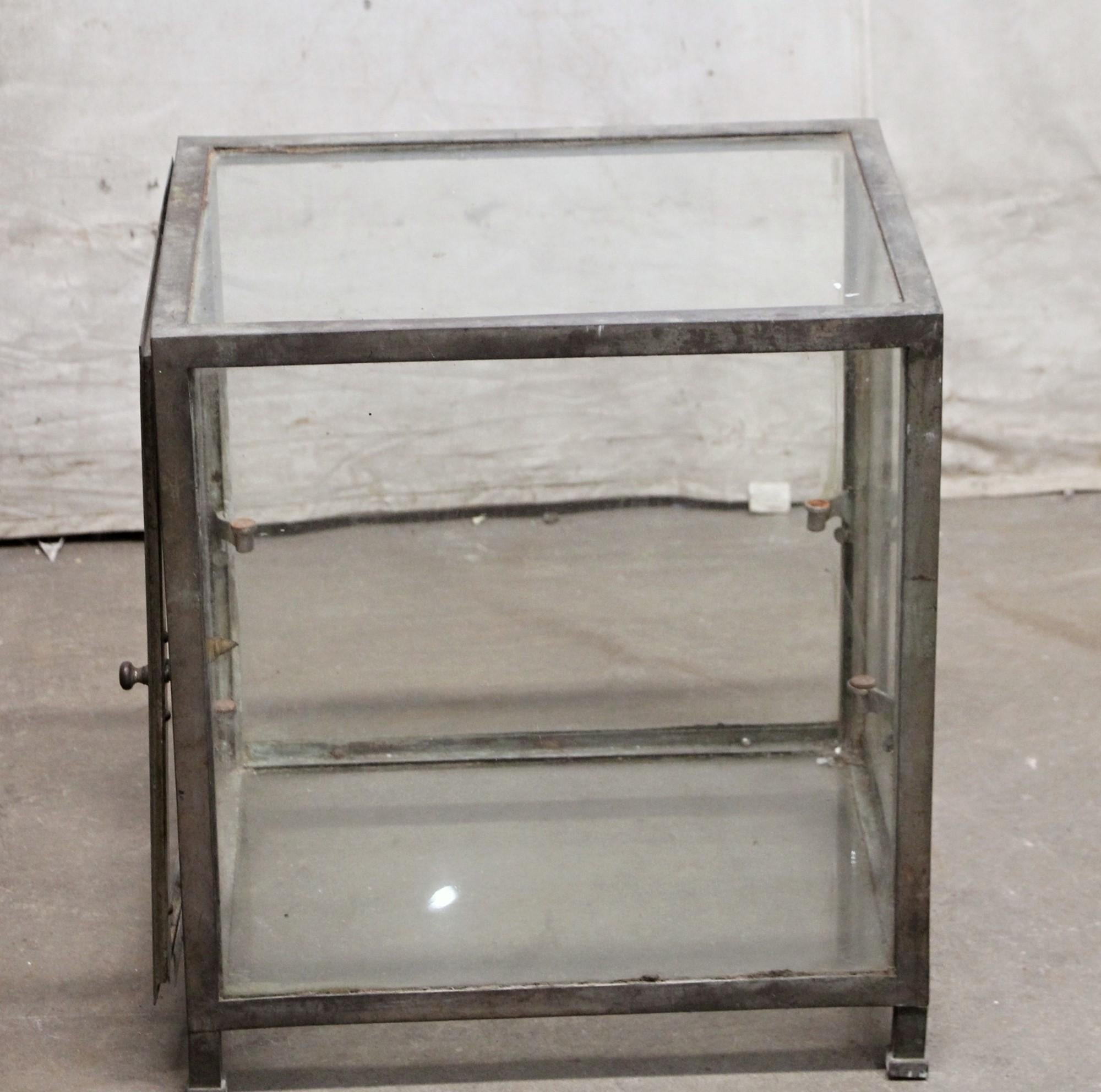 Early 20th C. Nickel Over Brass Counter Top Display Case from France 1