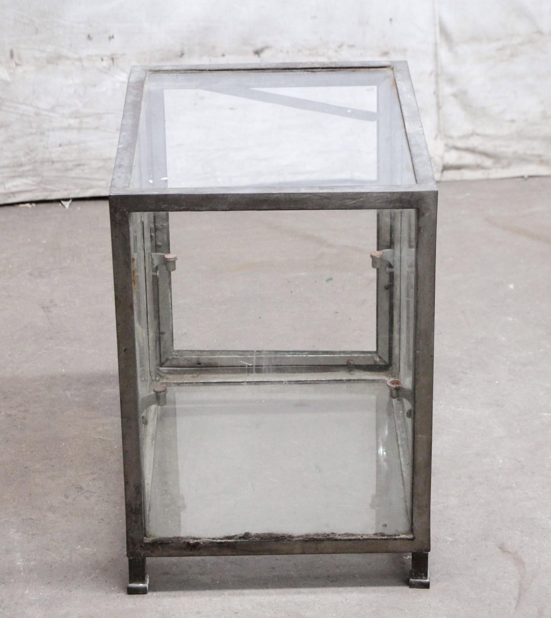 Early 20th C. Nickel Over Brass Counter Top Display Case from France 2
