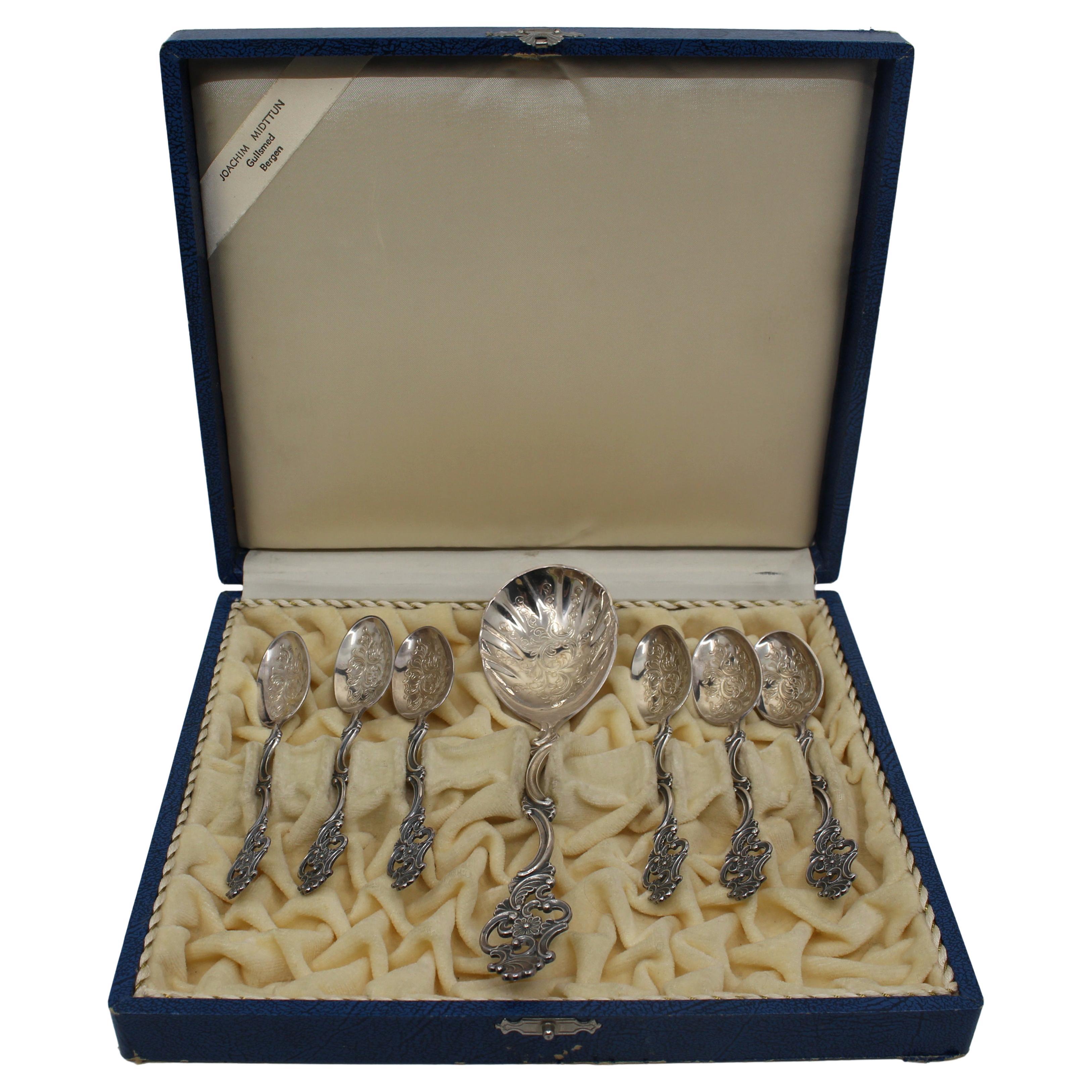 Early 20th c. Norwegian Silver Spoons by Thorvald Marthinsen Sølvvarefabrik For Sale