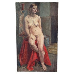 Étude de nu féminin, début du XXe siècle, huile sur toile