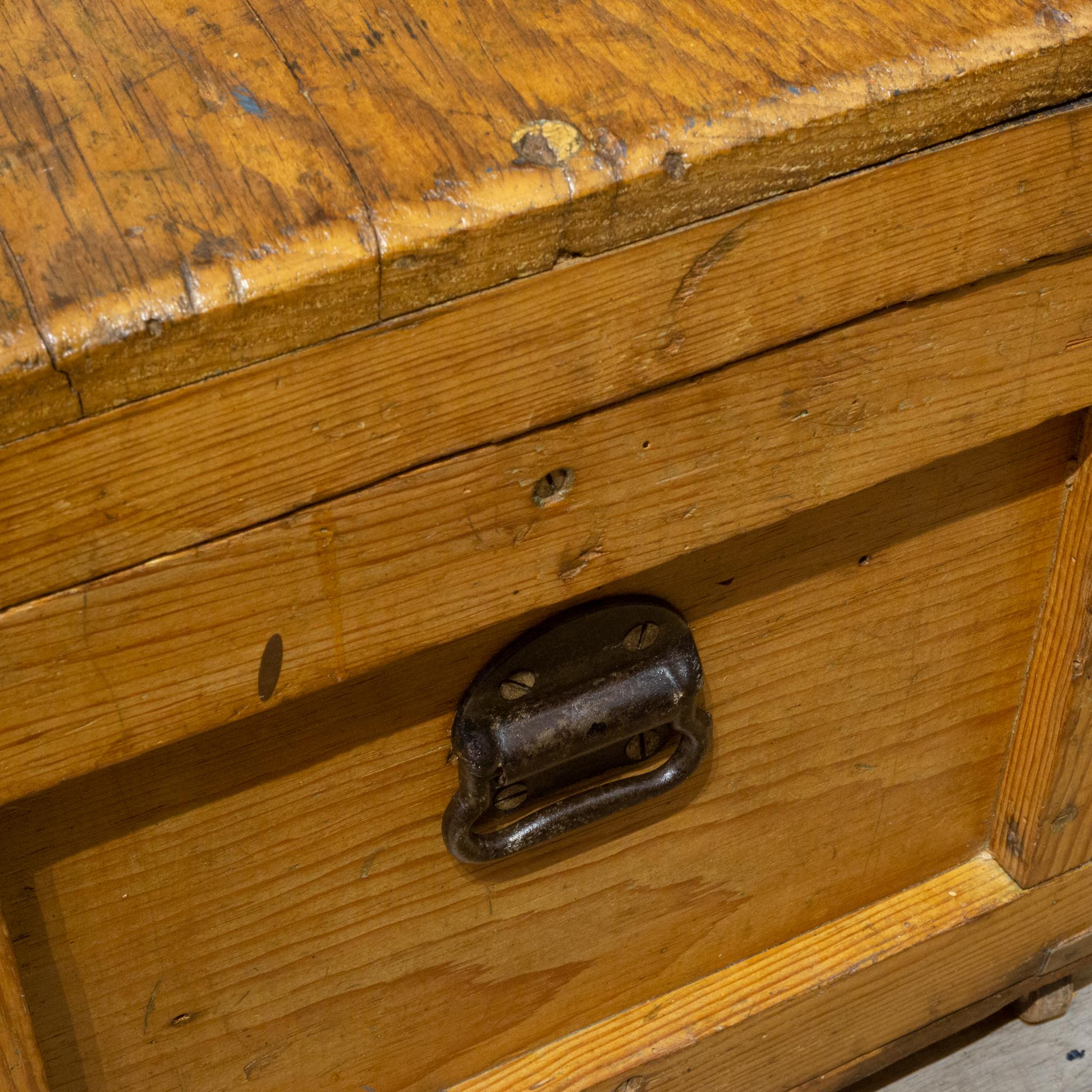 Early 20th C Oak Chest with Brass Corners, c.1940 7