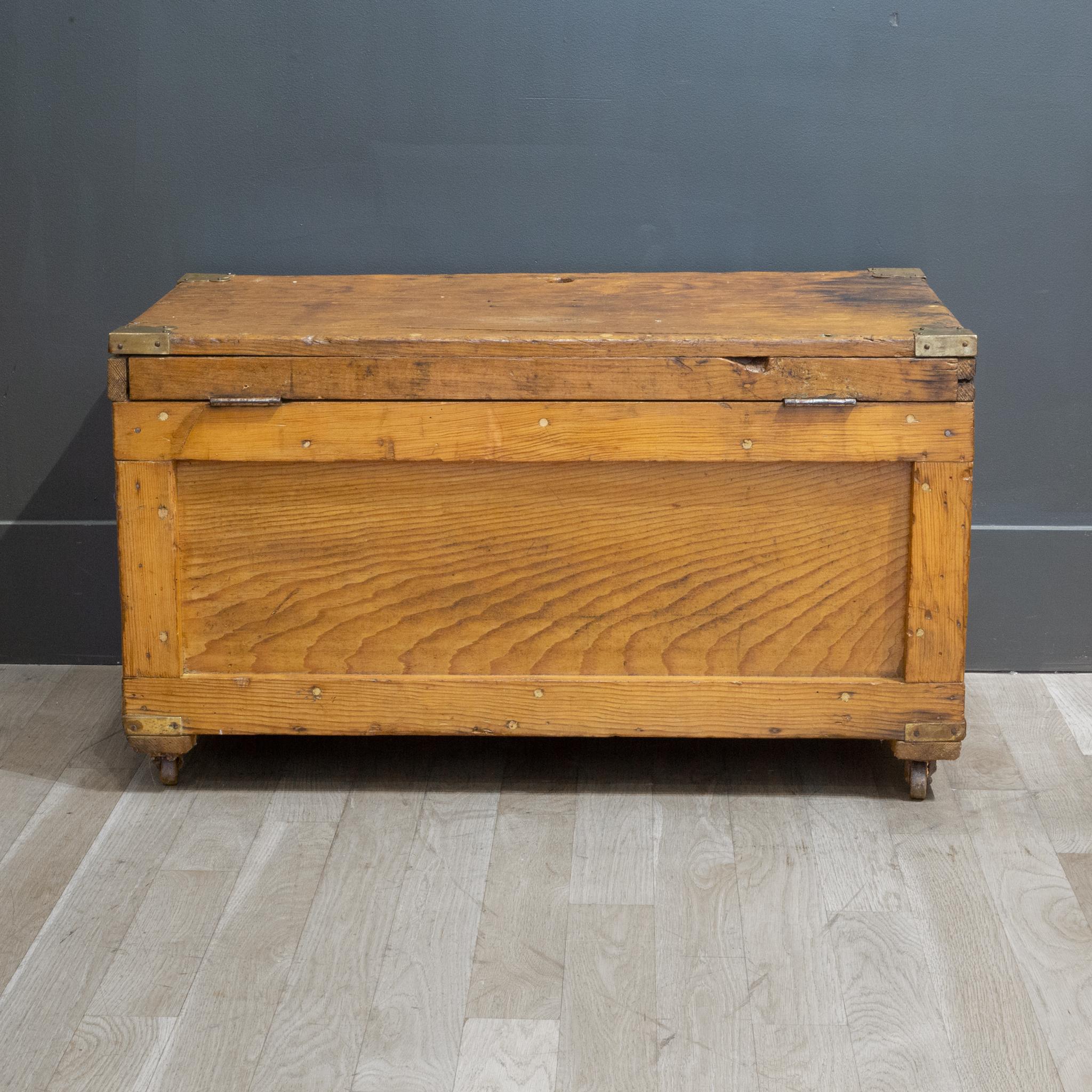 20th Century Early 20th C Oak Chest with Brass Corners, c.1940