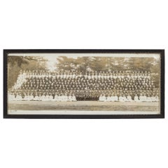 Antique Early 20th Century Officers and Nurses Panoramic Photo, circa 1918