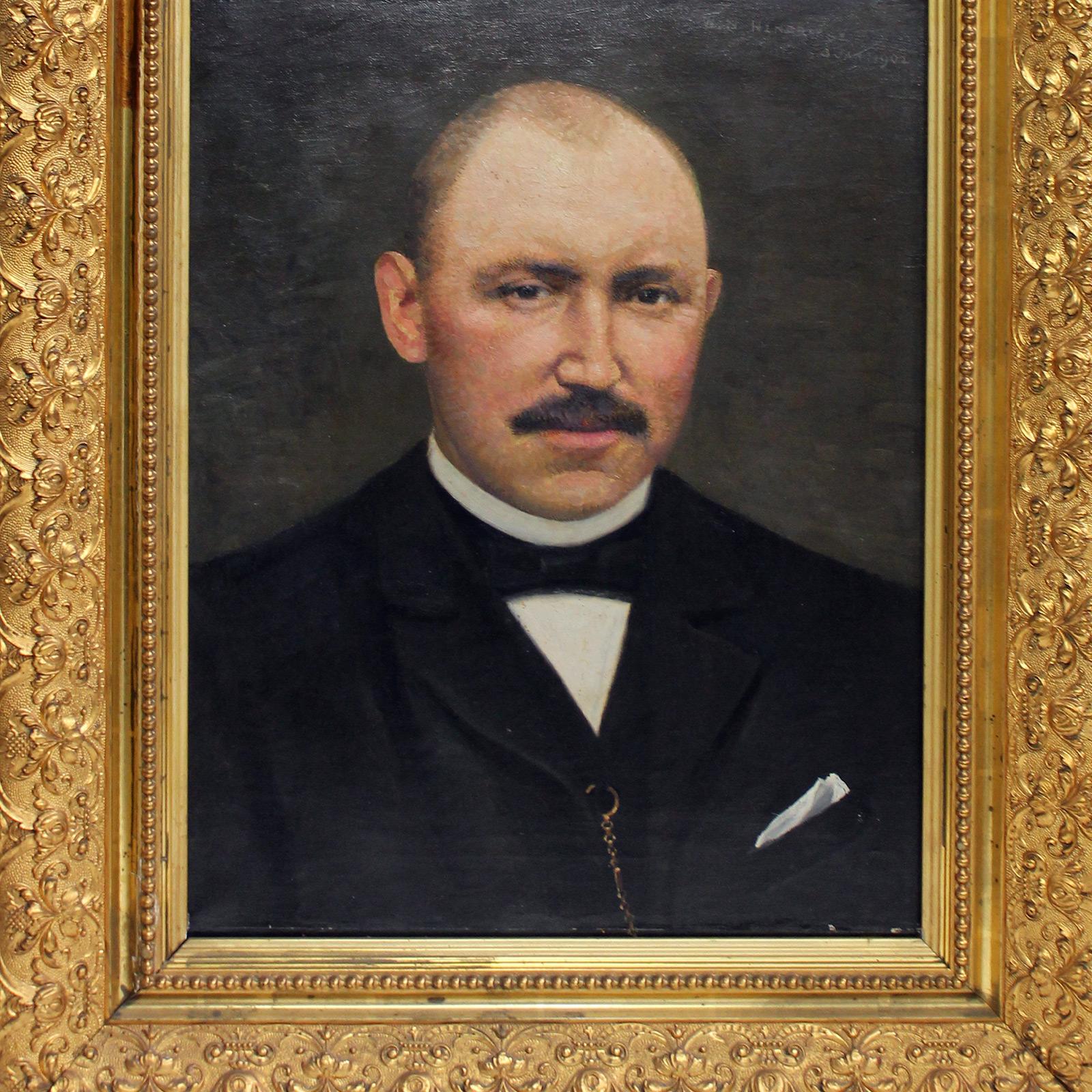 Anfang des 20. Jahrhunderts Ölgemälde Porträt des niederländischen Malers W.N. Hendrikse (Belle Époque) im Angebot
