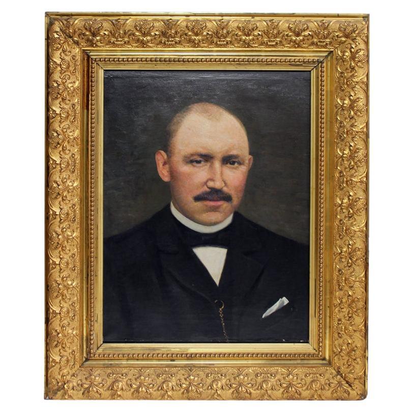 Anfang des 20. Jahrhunderts Ölgemälde Porträt des niederländischen Malers W.N. Hendrikse im Angebot
