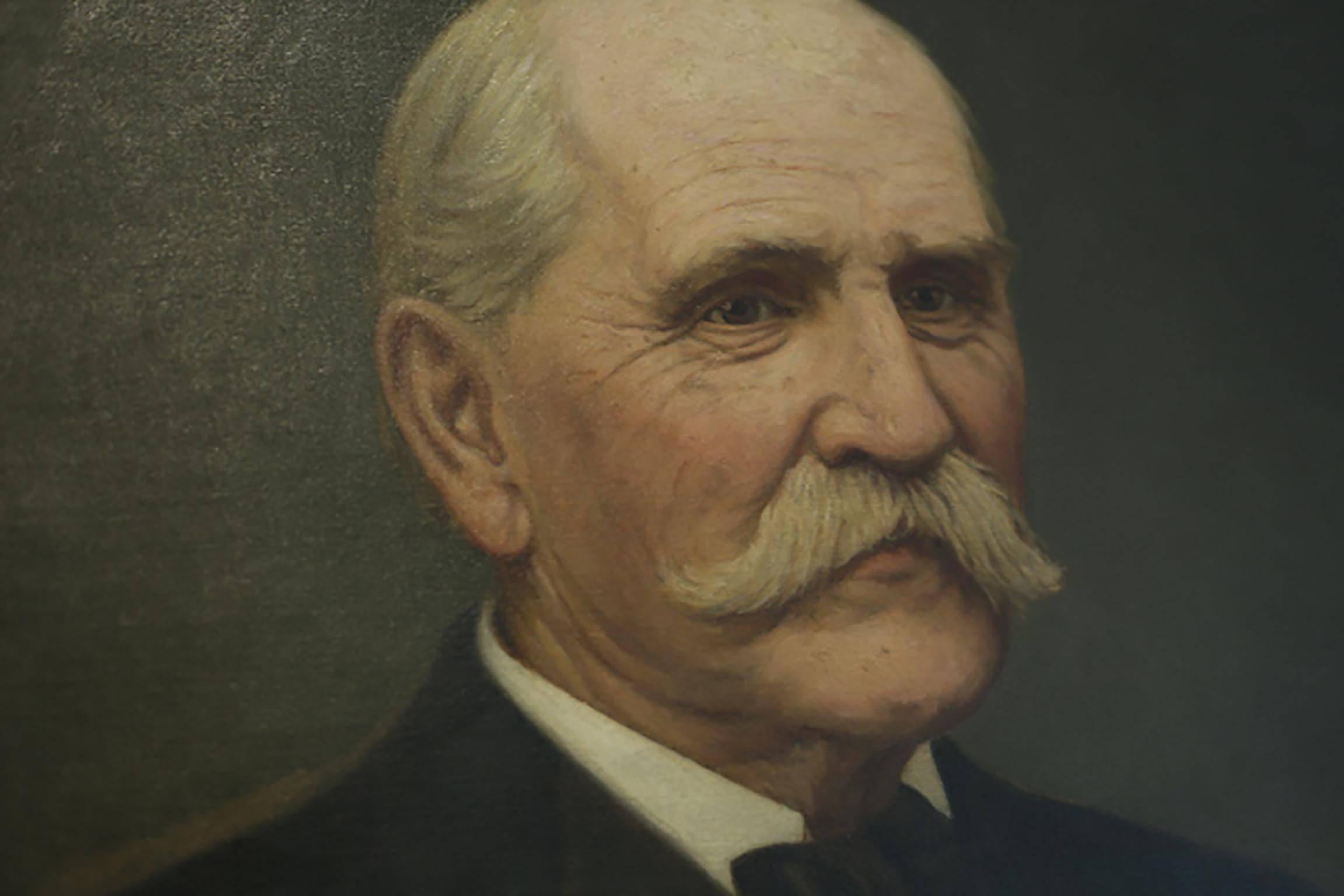Signed oil portrait of a prominent lawyer in Santa Rosa, California.
Artist unknown.