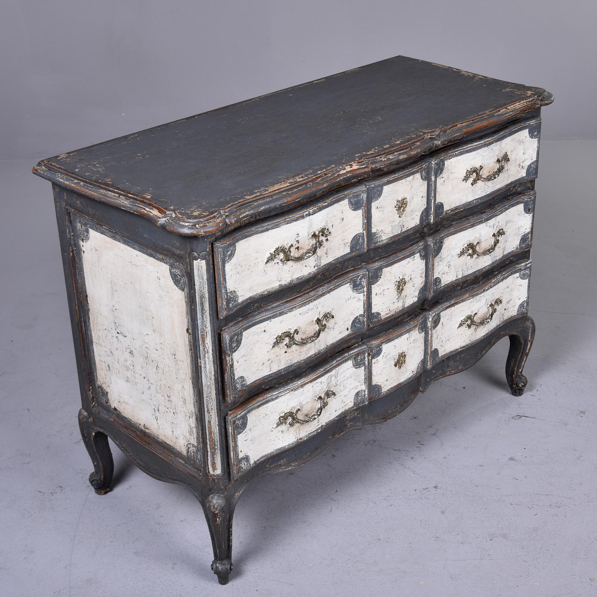Early 20th C Painted French Three Drawer Chest For Sale 8