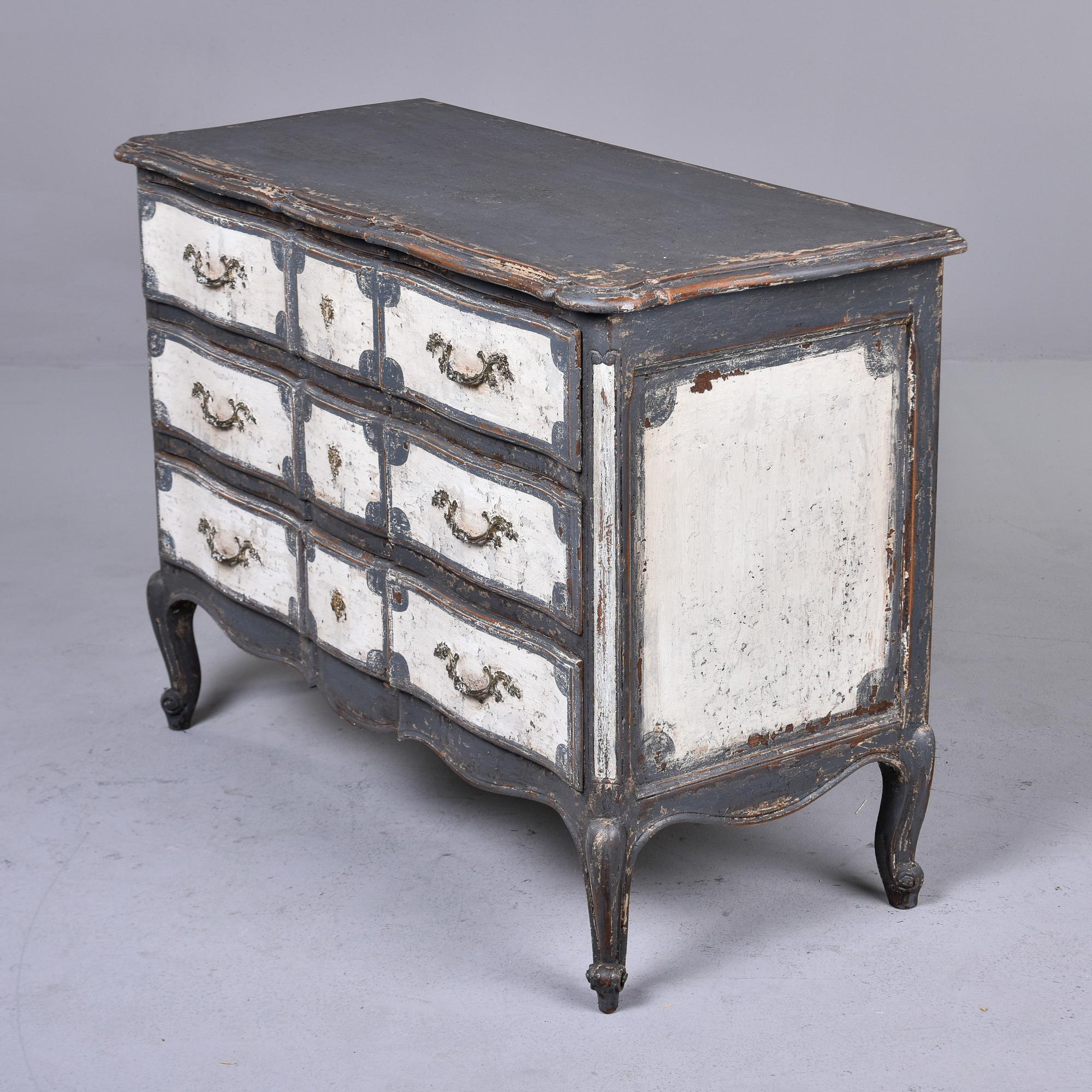 Early 20th C Painted French Three Drawer Chest For Sale 3