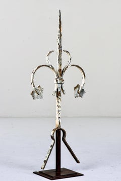 Early 20th Century Painted Iron Finial on Stand