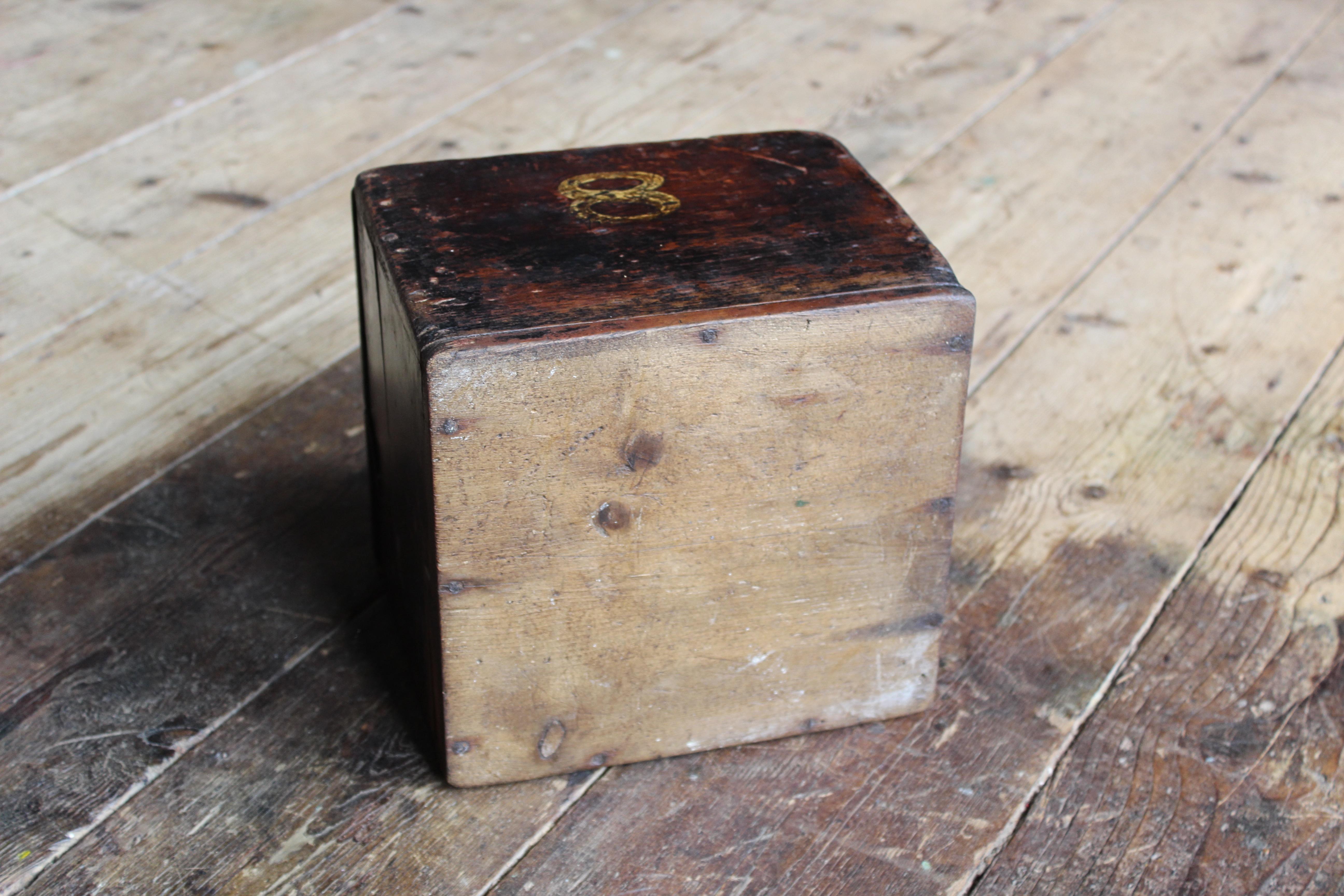 Early 20th C Painted Pine 8 Tea Box Dry Storage Haberdashery Kitchenalia  For Sale 5