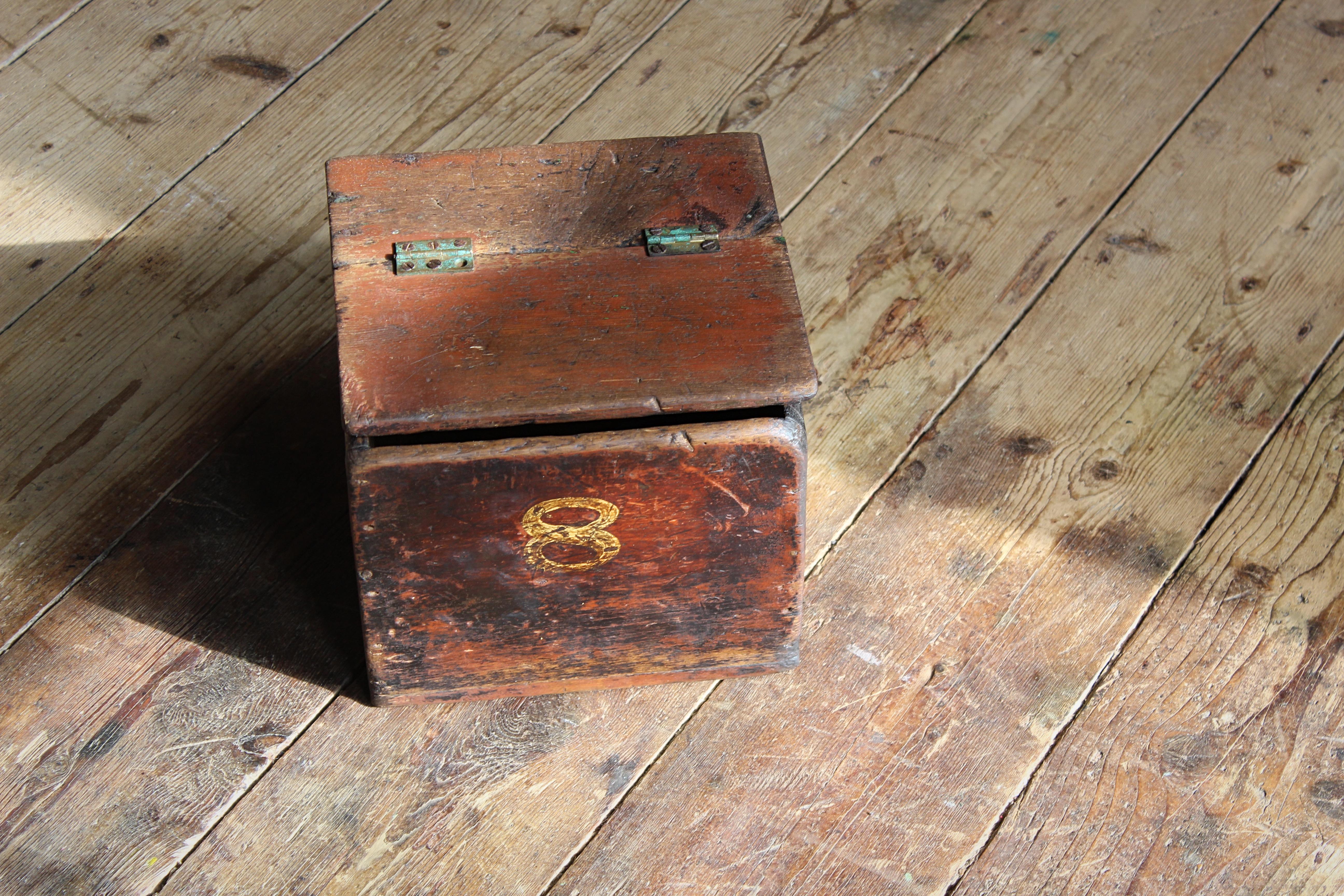 19th Century Early 20th C Painted Pine 8 Tea Box Dry Storage Haberdashery Kitchenalia  For Sale