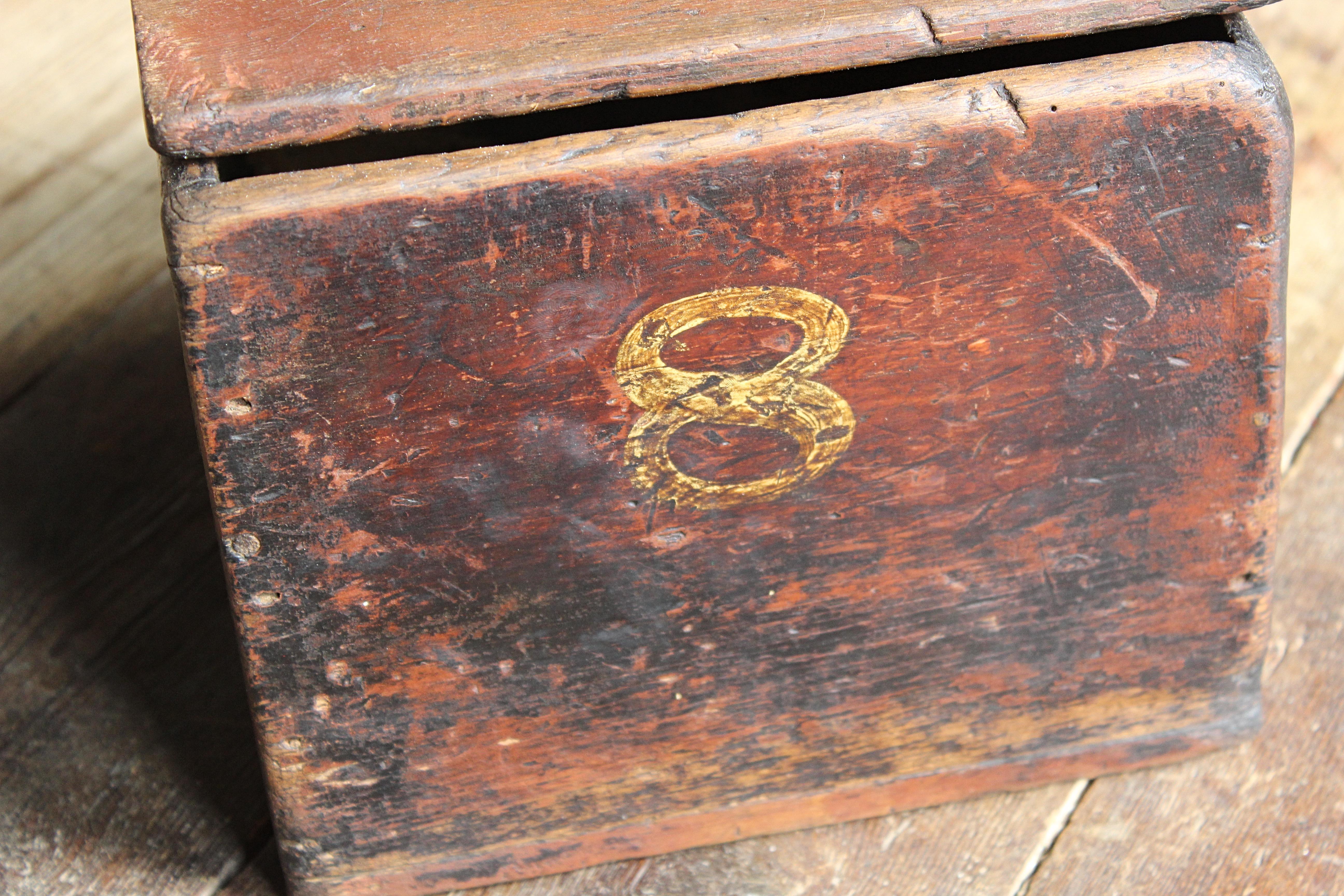 Early 20th C Painted Pine 8 Tea Box Dry Storage Haberdashery Kitchenalia  For Sale 1
