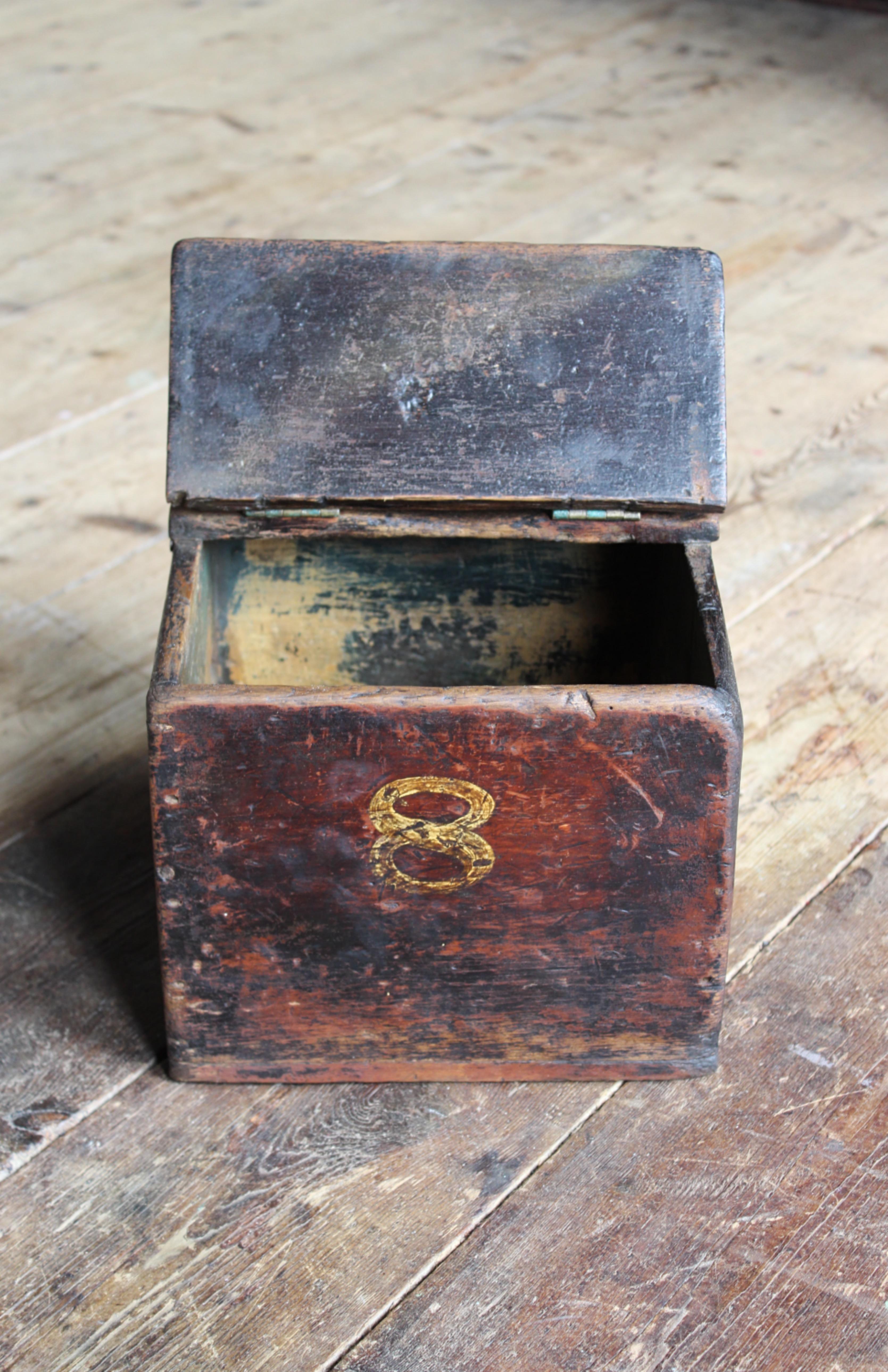 Early 20th C Painted Pine 8 Tea Box Dry Storage Haberdashery Kitchenalia  For Sale 3