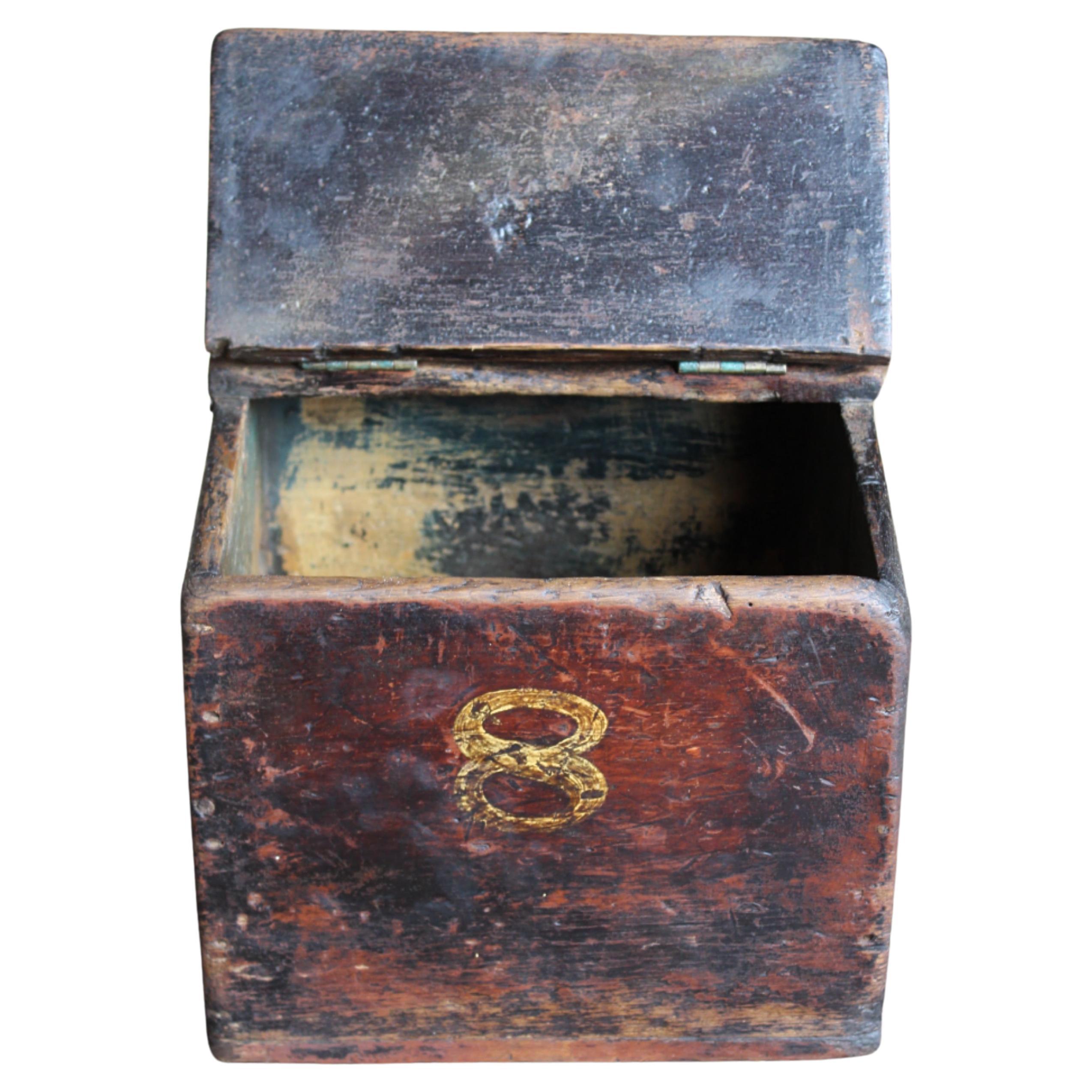 Early 20th C Painted Pine 8 Tea Box Dry Storage Haberdashery Kitchenalia  For Sale