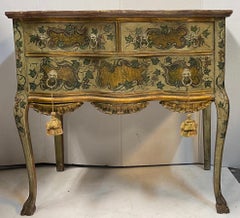 Early 20th-C. Painted Venetian Commode / Chest with Serpentine Form