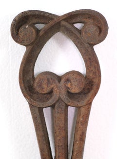 Early 20th C Pair Art Nouveau Railing Balusters Floral Design