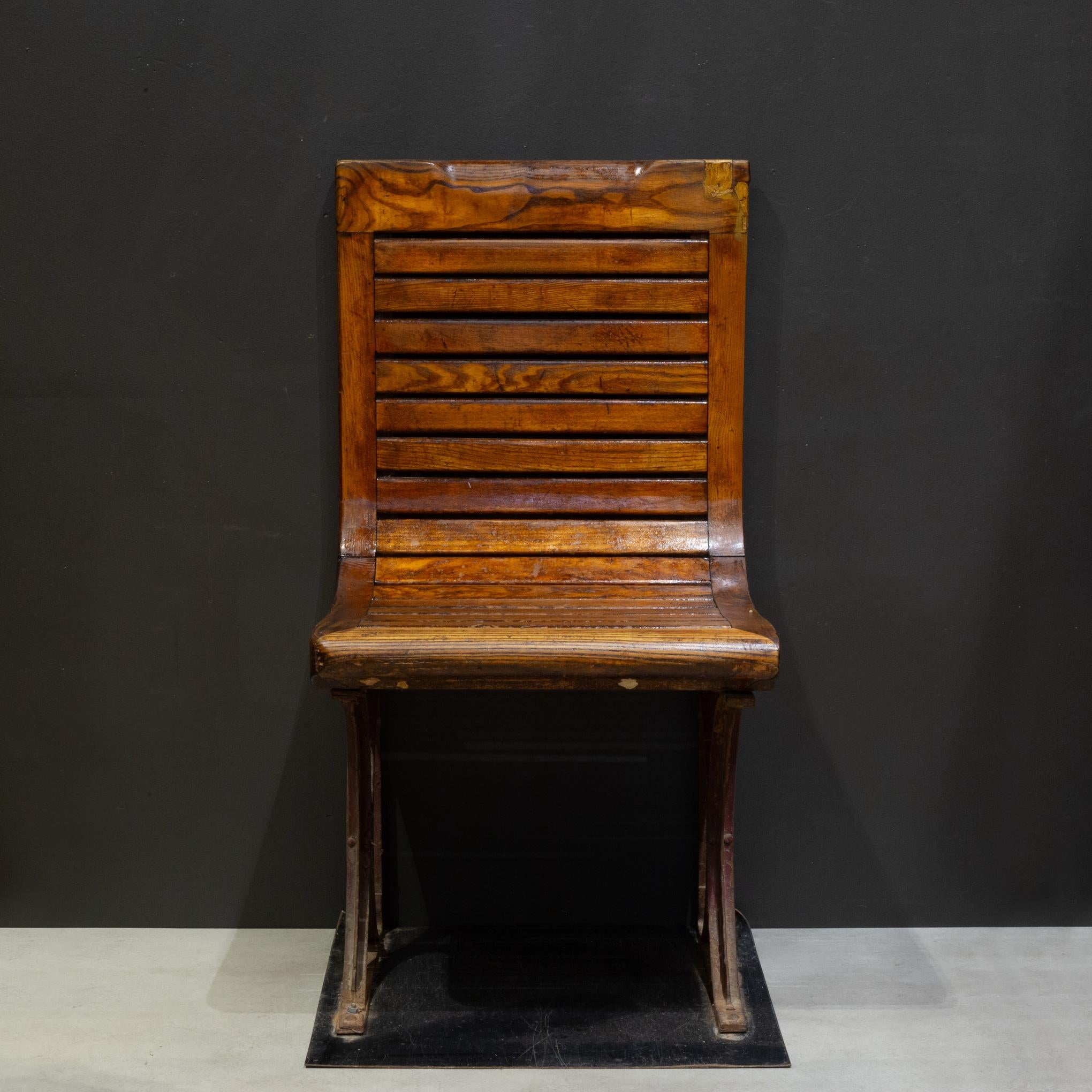 Industrial Early 20th c. Pair of Second Class Paris Metro Seats c.1908-1920 For Sale