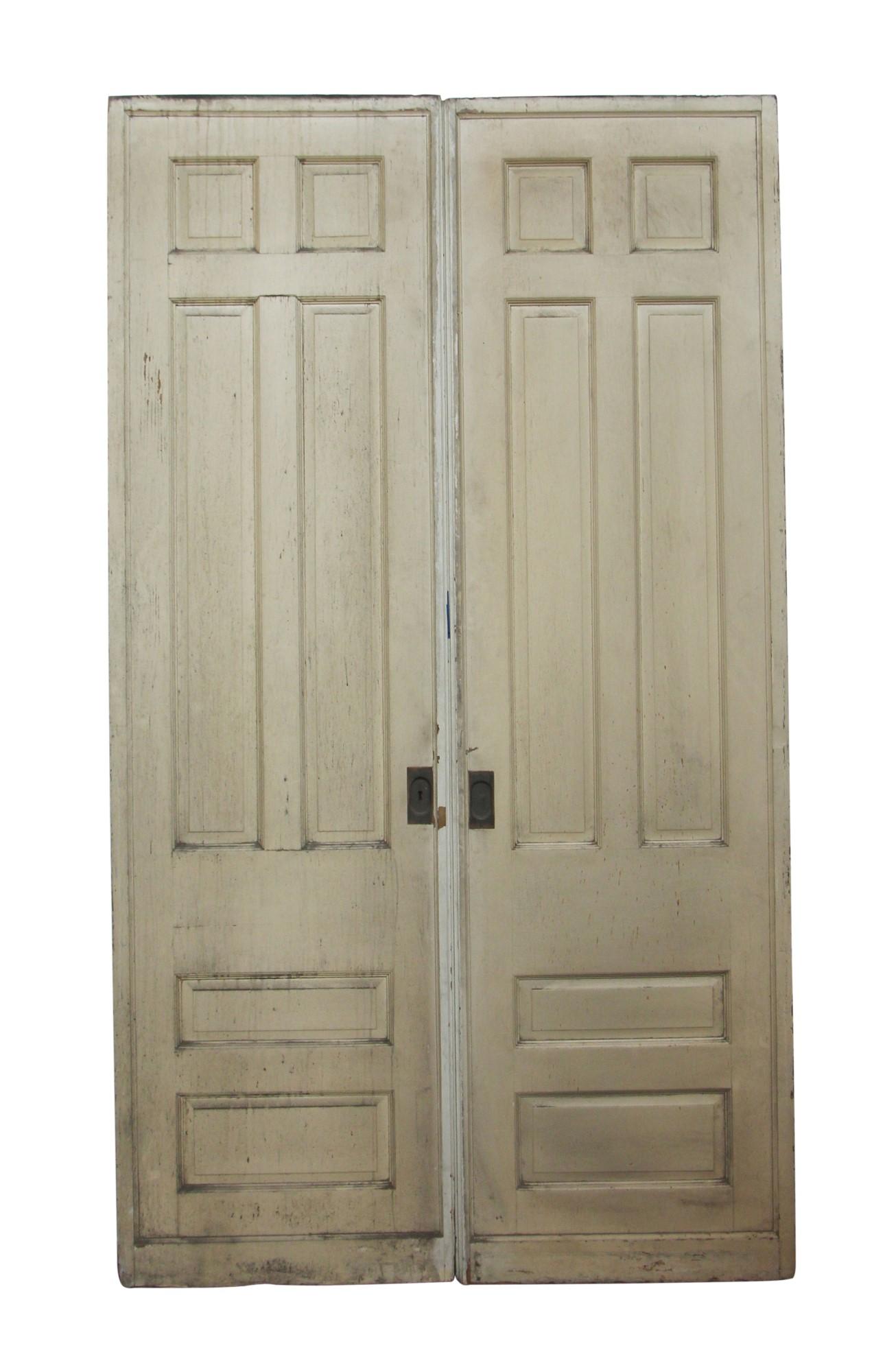 Early 20th C Pair of Six Panel Pocket Doors In Good Condition In New York, NY