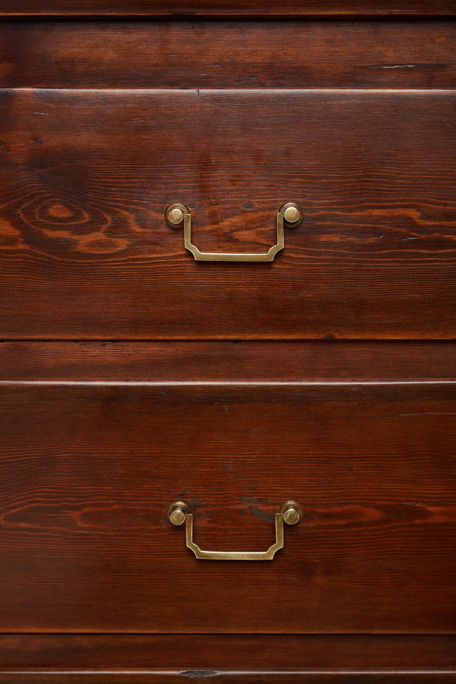 Early 20th Century Pine and Brass Chest of Drawers 5